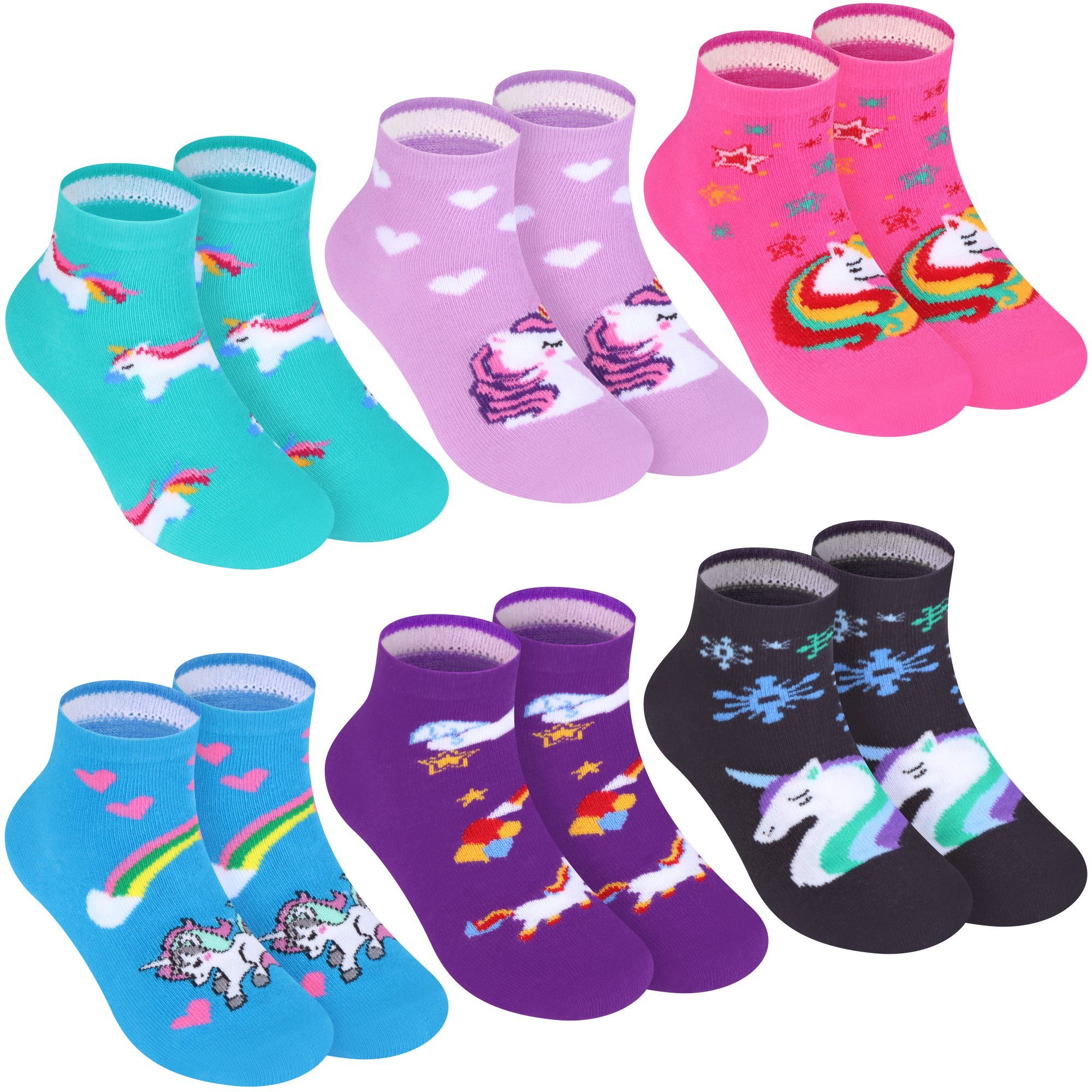 L&K-II Mädchen Socken Baumwolle Kurzsocken 10/12-Paar) 2118-2810 (Beutel, aus