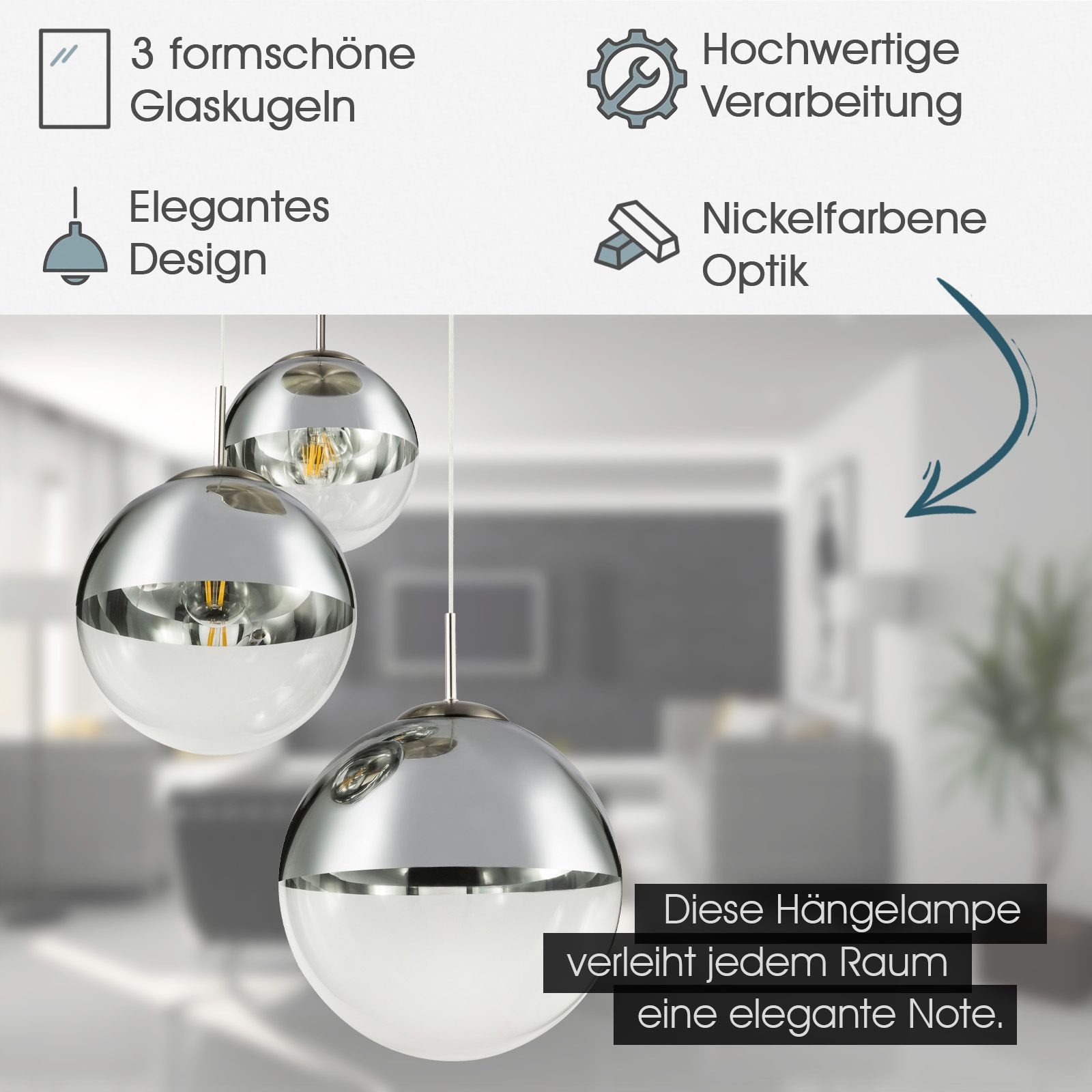 bmf-versand Hängeleuchte Hängelampe Esszimmer Glas Kugeln günstig online kaufen