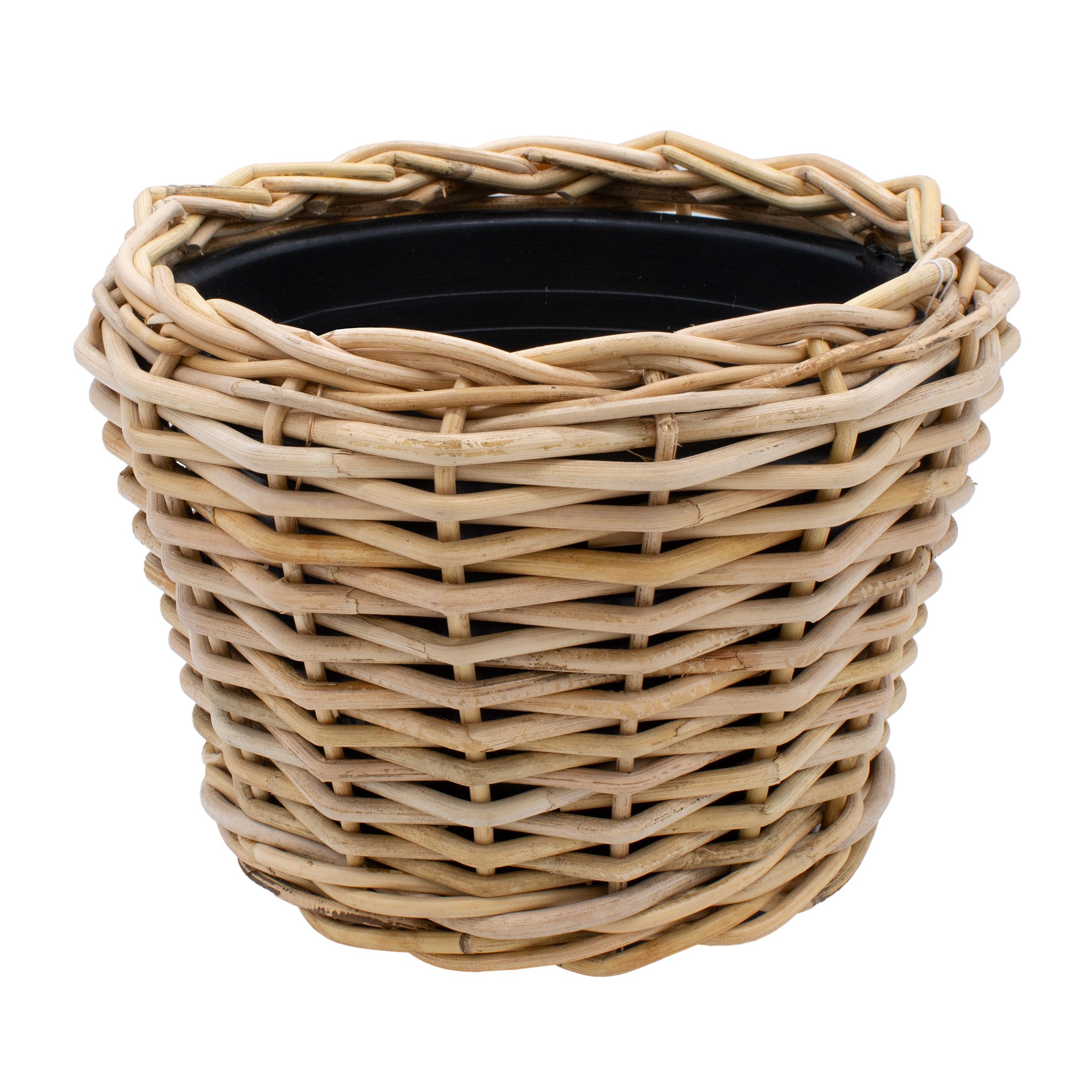 Spetebo Pflanzkübel Rattan Pflanztopf mit Kunststoff Einsatz (Stück, 1 St., 1), 33 x 24 cm - Garten Deko Blumenkorb natur