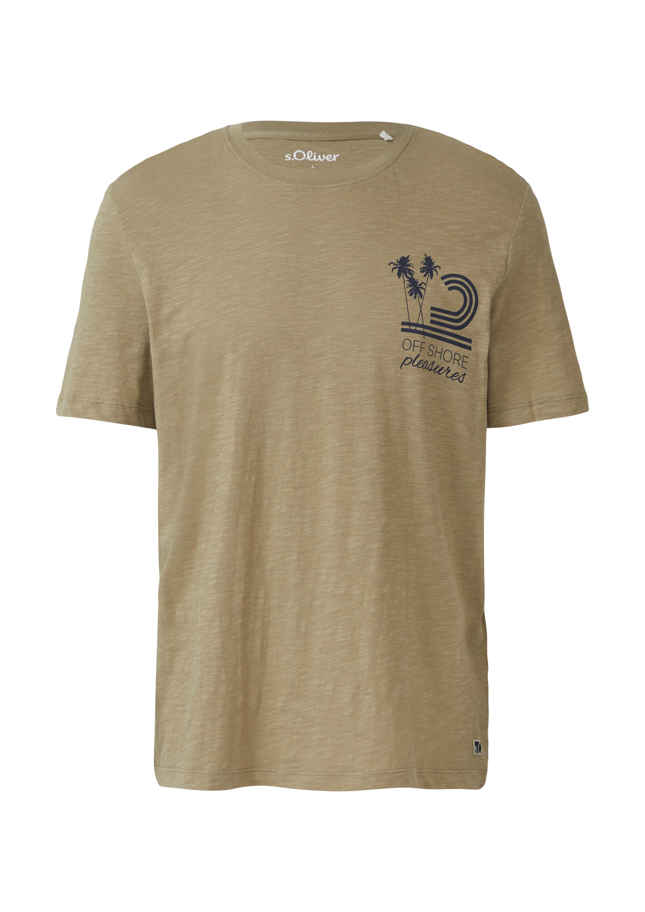 s.Oliver Kurzarmshirt T-Shirt Baumwoll-T-Shirt mit Frontprint günstig online kaufen