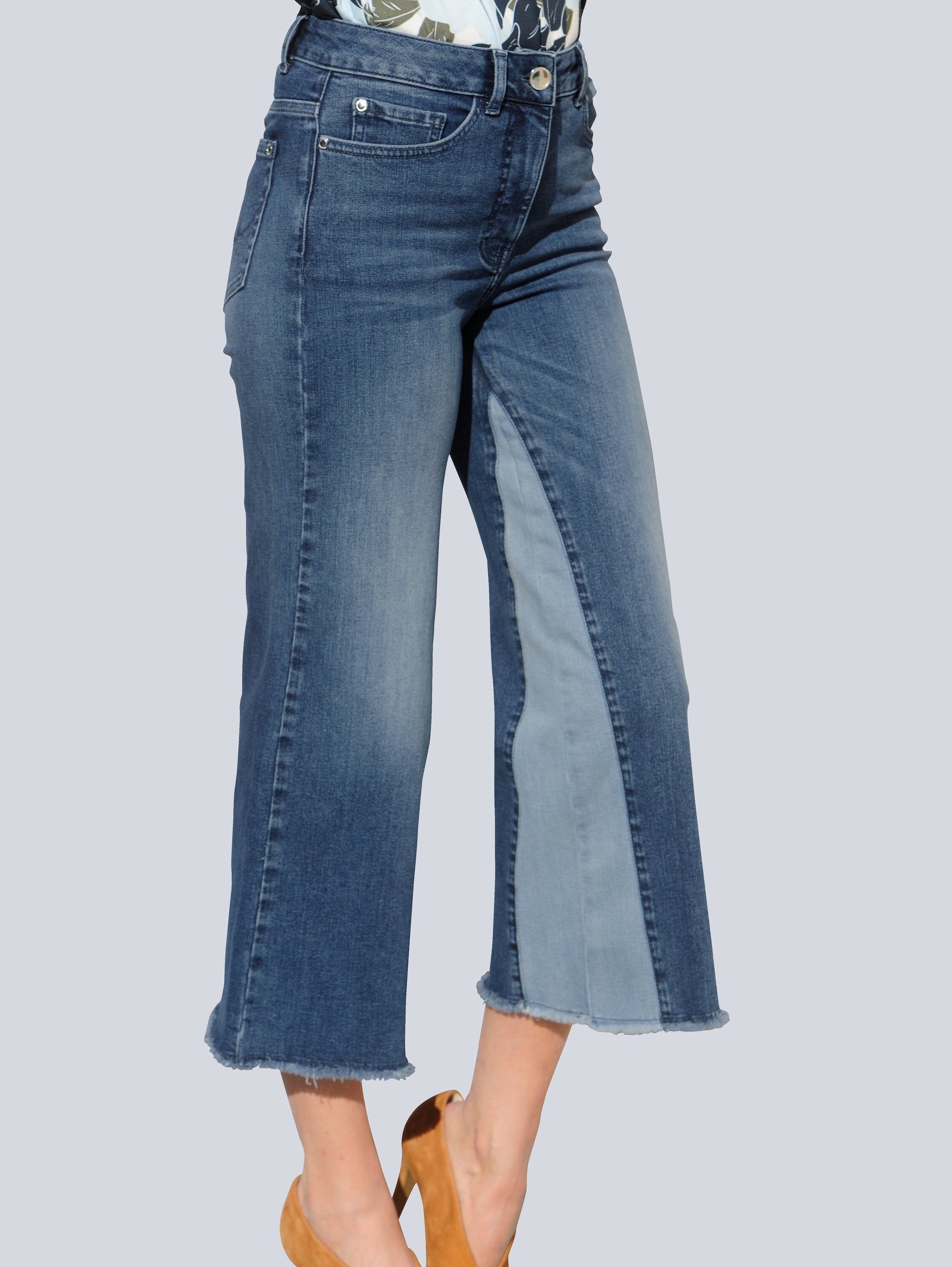 Alba Moda Gerade Jeans Jeansculotte in angesagt weiter Form