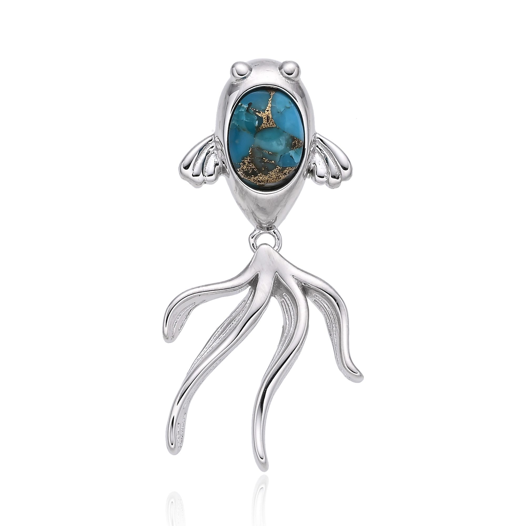 Cavill Kettenanhänger Cavill Mohave-Türkis 1,26 ct Sterlingsilber Anhänger Ozean-Fisch (1-tlg)