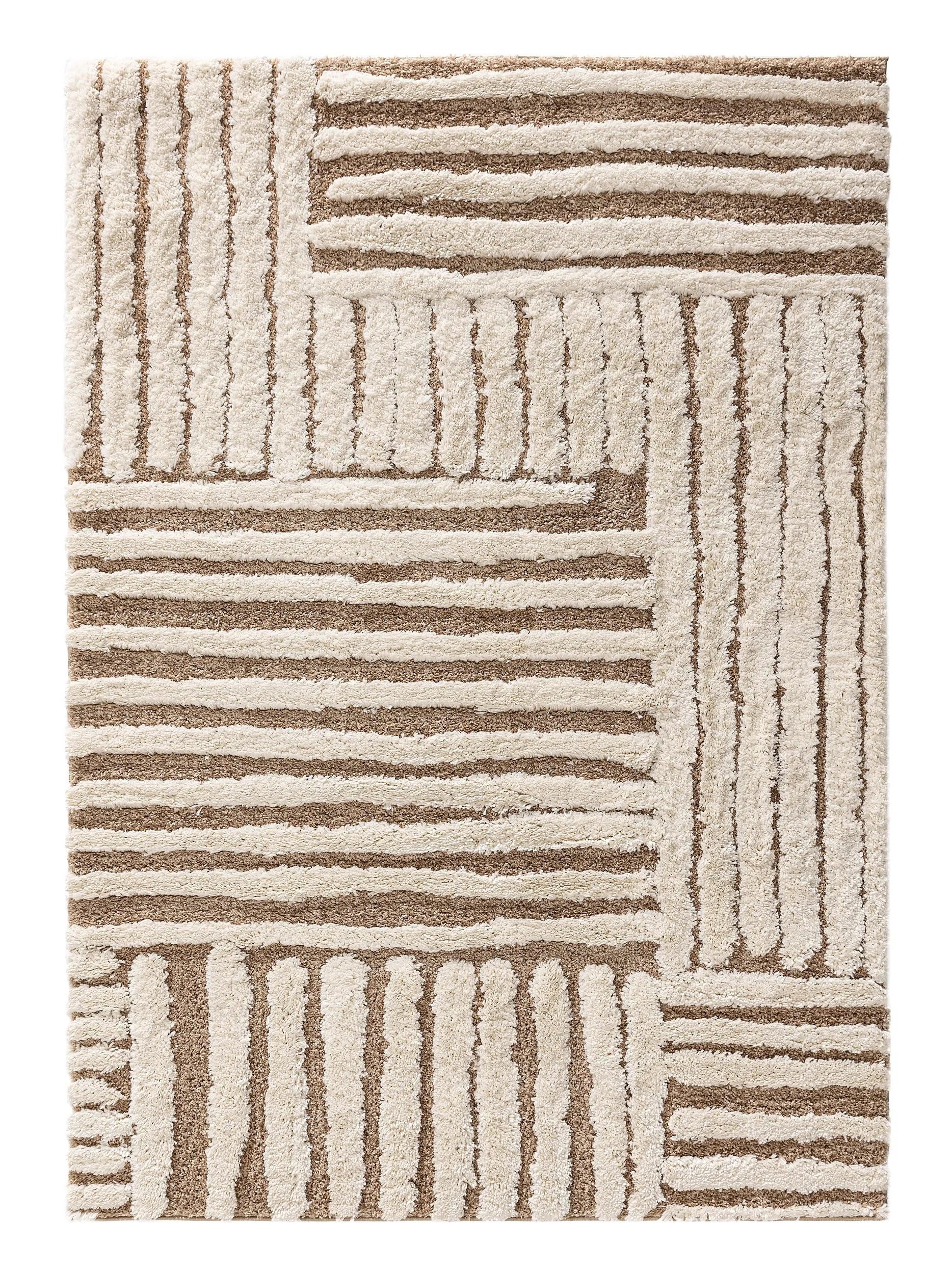 benuta Hochflor-Teppich Tibo, rechteckig, Höhe: 31 mm, Teppich Wohnzimmer, Schlafzimmer, Esszimmer, Flur, Kunstfaser, Cozy