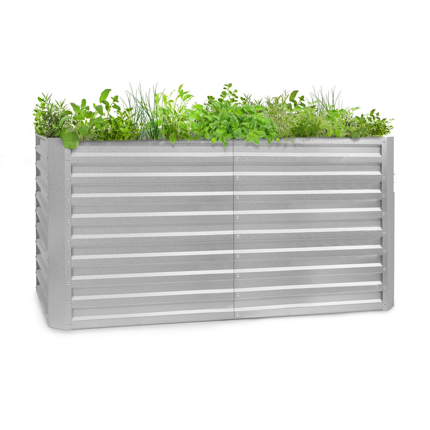 blumfeldt Hochbeet High Grow Straight, Hochbeet Metall Balkon Pflanzkasten Pflanzkübel Blumenkasten