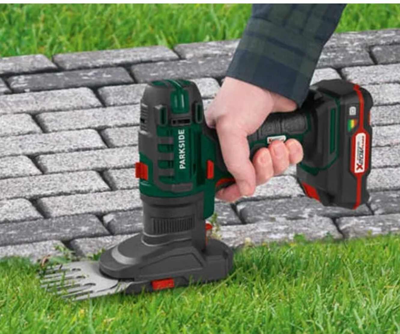 Parkside Akku-Heckenschere Gras Heckenschere Aufsatz für Akku-Kombigerät 4 in1 PKGA 20-Li X 20 V