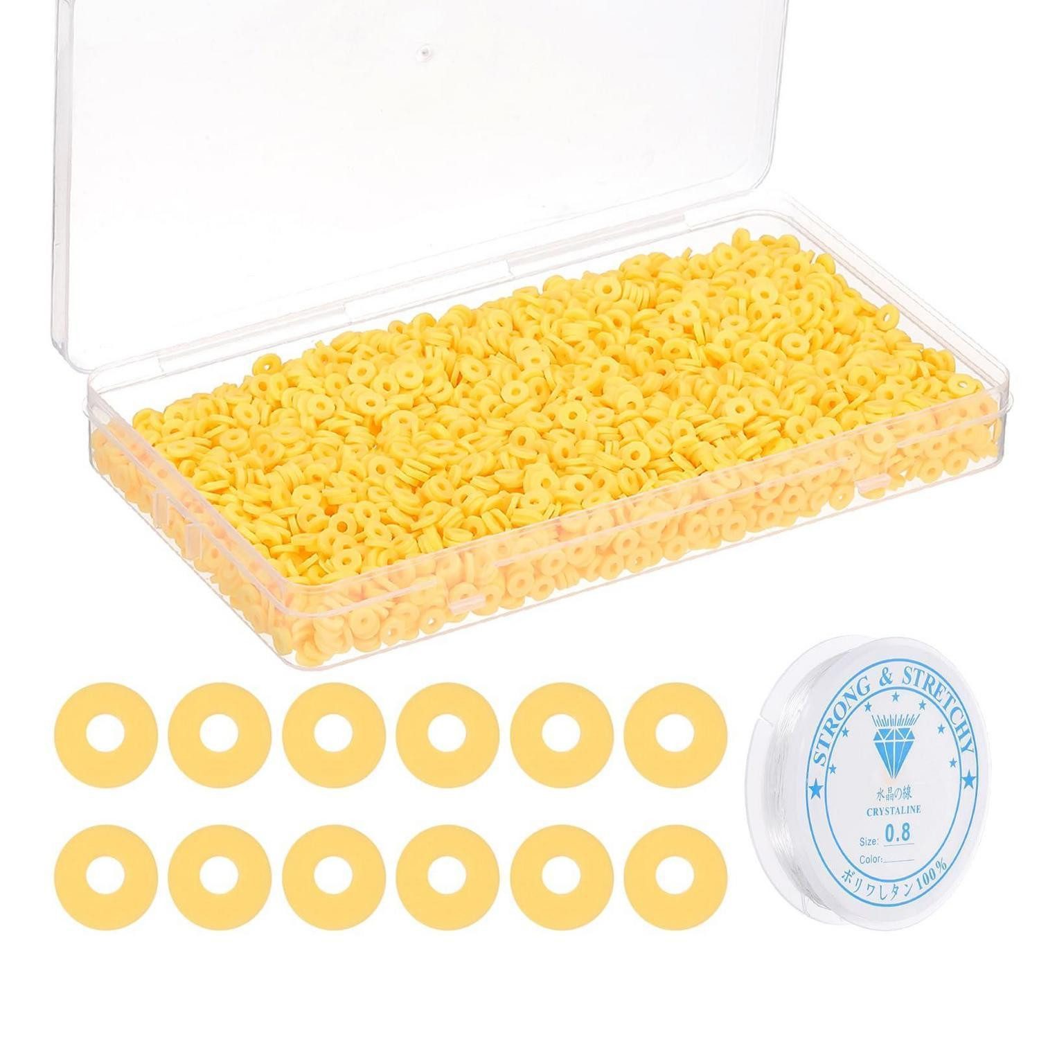 LuxusKollektion Bastelperlen Clay Perlen Set 6mm Gelb rund Polymer Clay, (4000-tlg)