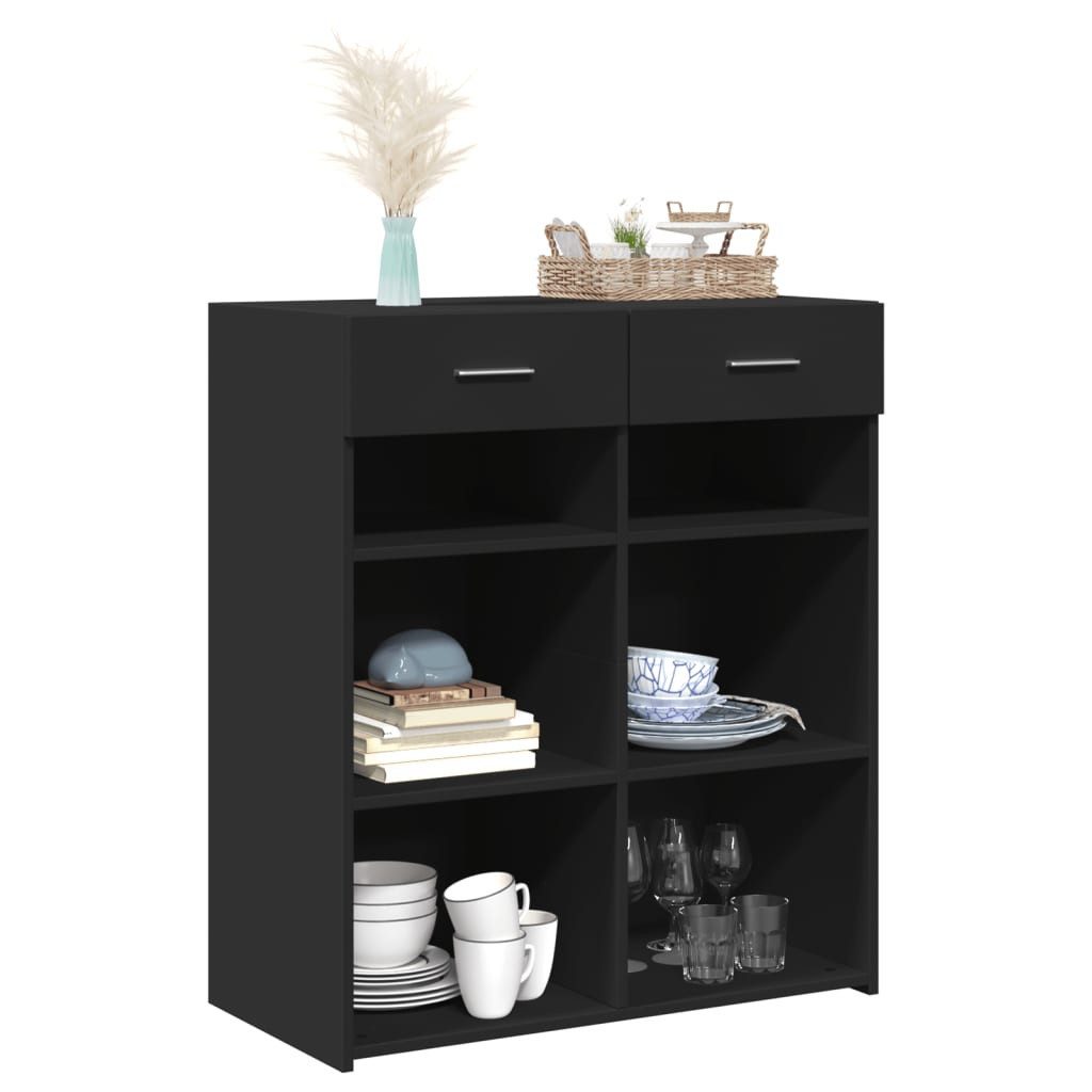 vidaXL Sideboard Sideboard Schwarz 80x42,5x93 cm günstig online kaufen