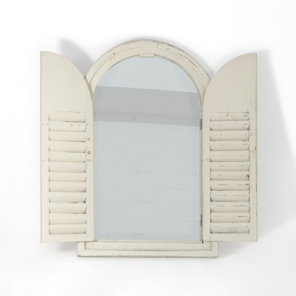 Wanddekoobjekt Spiegel indischer Stil, Spiegelfenster Gäste-WC, Fenster als Spiegel