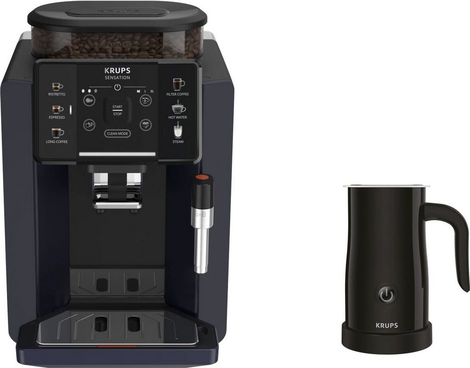 Krups Kaffeevollautomat EA910B.23 Sensation Milk Bundle, mit Krups