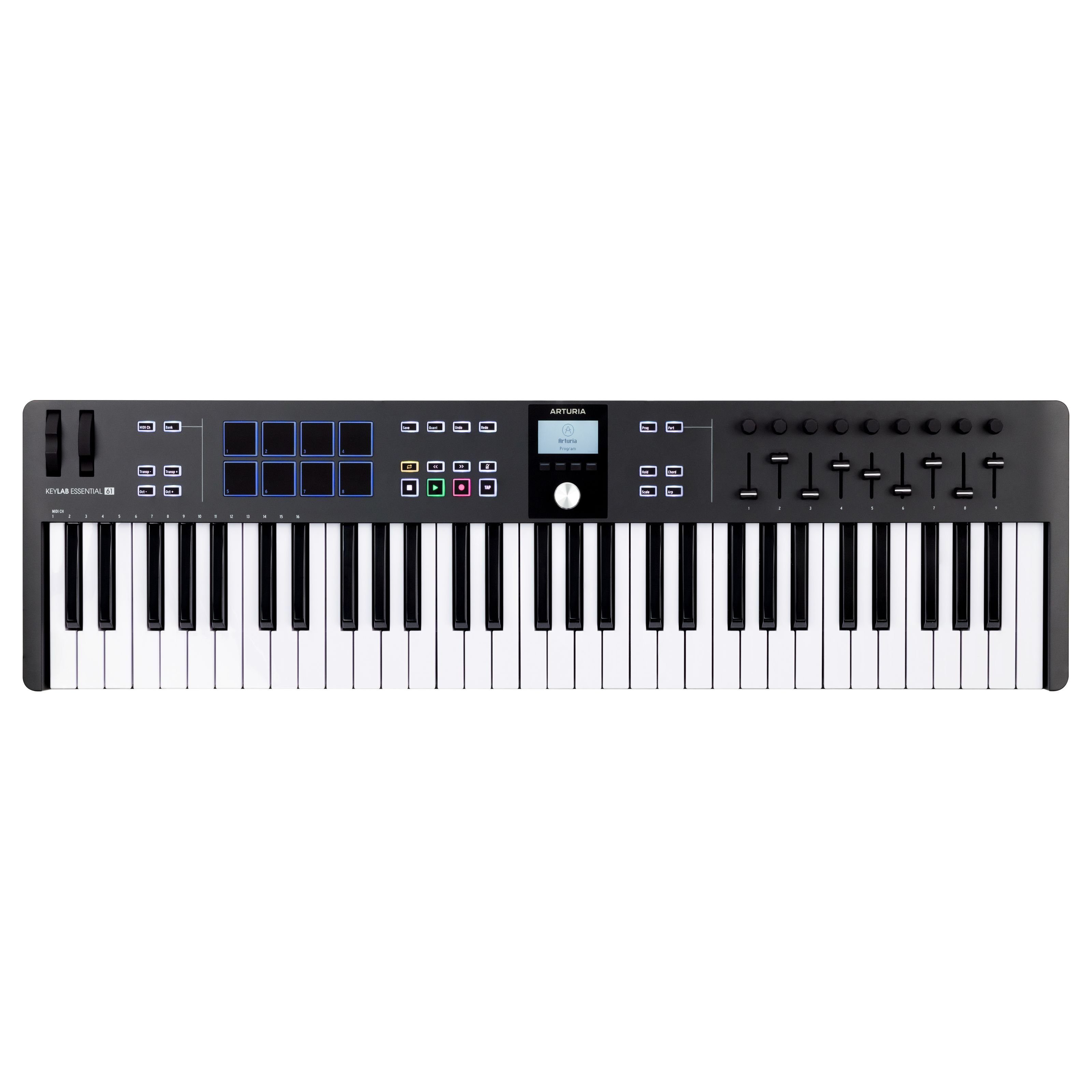 Arturia Masterkeyboard (Masterkeyboards, MIDI-Keyboard 61), KeyLab Essential 61 Mk3 Black - Master Keyboard