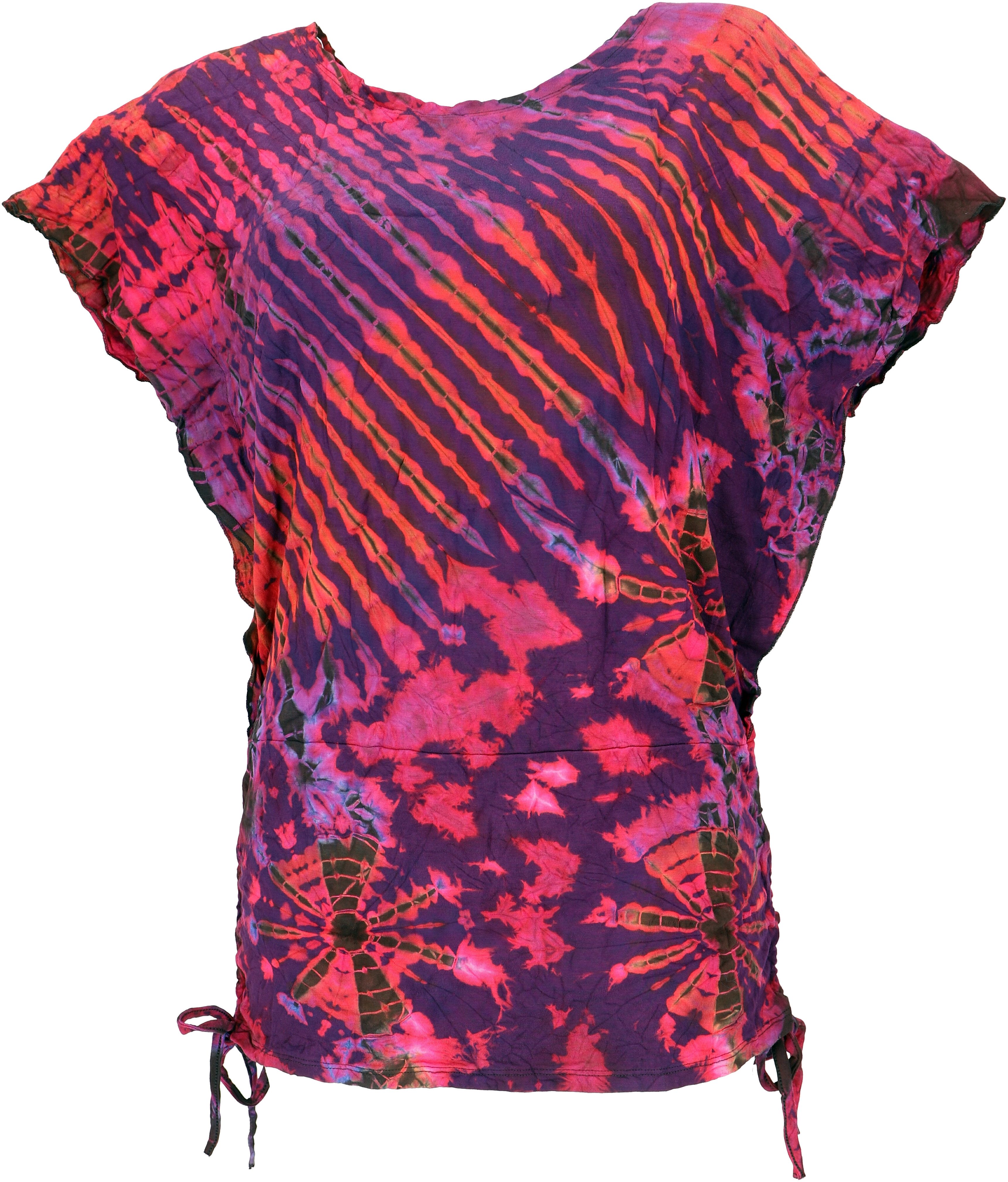 Guru-Shop T-Shirt Batikshirt mit Fledermausärmeln, lockeres.. günstig online kaufen