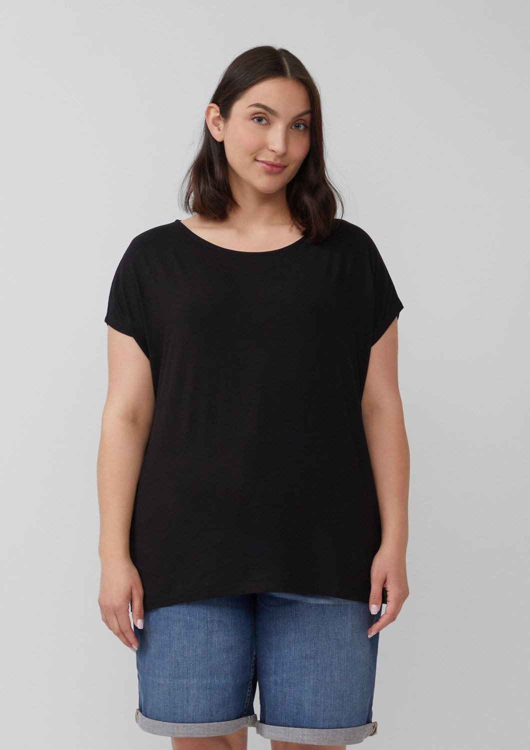 s.Oliver T-Shirt CURVE T-Shirt mit überschnittenen günstig online kaufen