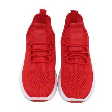 Ital-Design Herren Low-Top Freizeit Sneaker Flach Sneakers in Rot