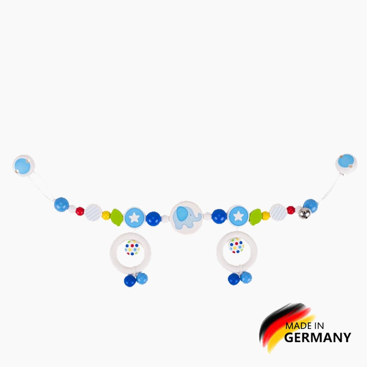 goki Kinderwagenkette Kinderwagenkette Elefant, blau (packung, 1-tlg., set), unterstützen die visuelle Wahrnehmung