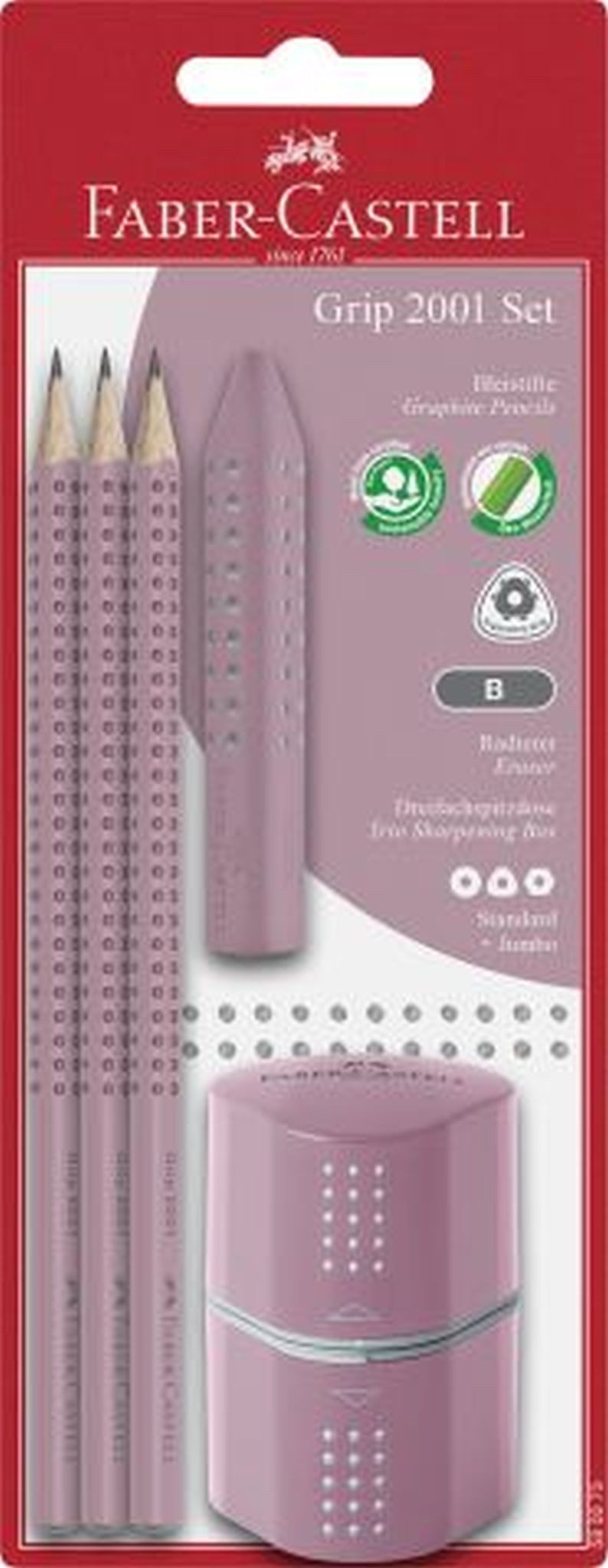 Faber-Castell Bleistift Faber Castell Bleistift Grip 2001 B rose shadows