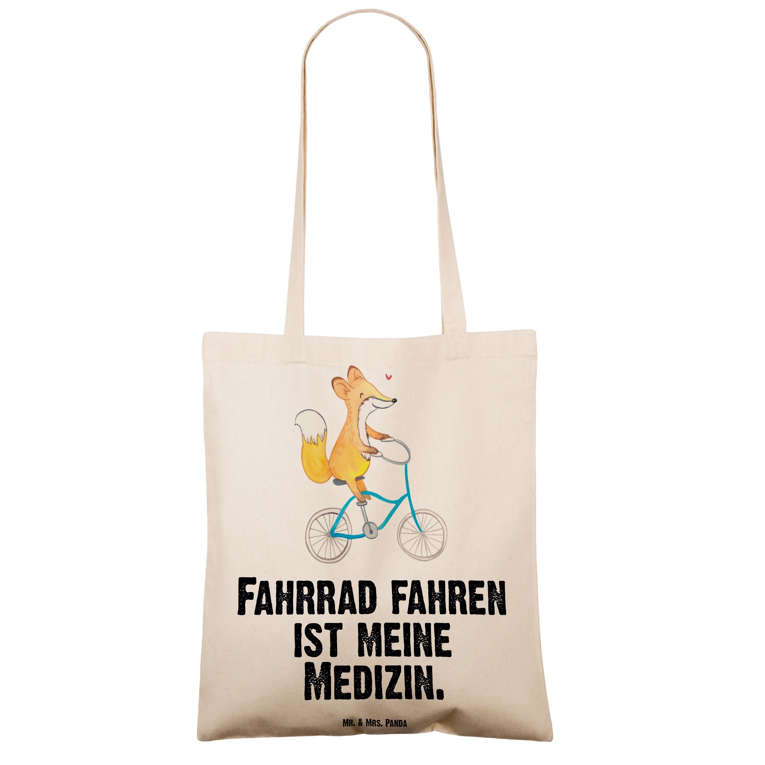 Fahrrad & Panda (1-tlg) Mrs. Geschenk, Medizin Transparent fahren Tragetasche Mr. Einkaufstasche Fuchs - -