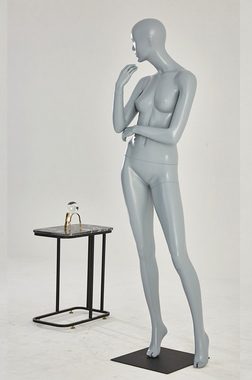 Eurotondisplay Schneiderpuppe stehend Schaufensterpuppe grau matt lackiert Mann oder Frau Nase Mund, Nicht zutreffend