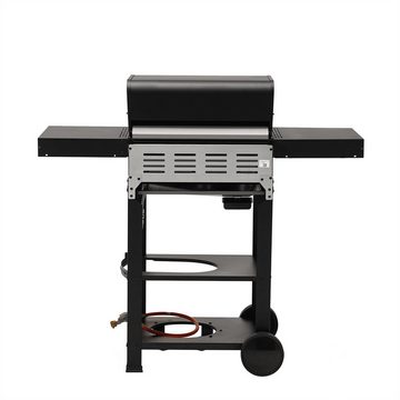 TAINO Gasgrill WABAYA 3+0 mit Haube, Spar-Set, 2 Hauptbrenner, Sear-Zone, Seitentische klappbar, Schwarz