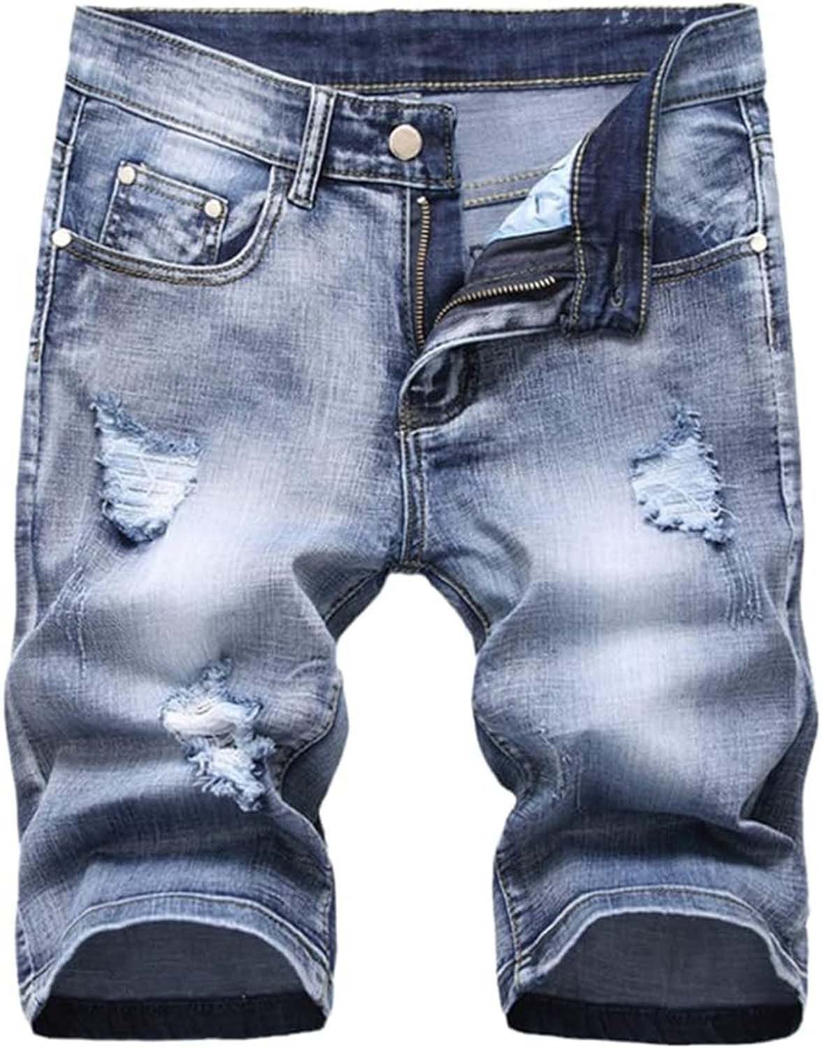 KIKI Ankle-Jeans Zerrissene Jeans im neuen Stil, mehrfarbige Retro-Stretch-Herrenhose