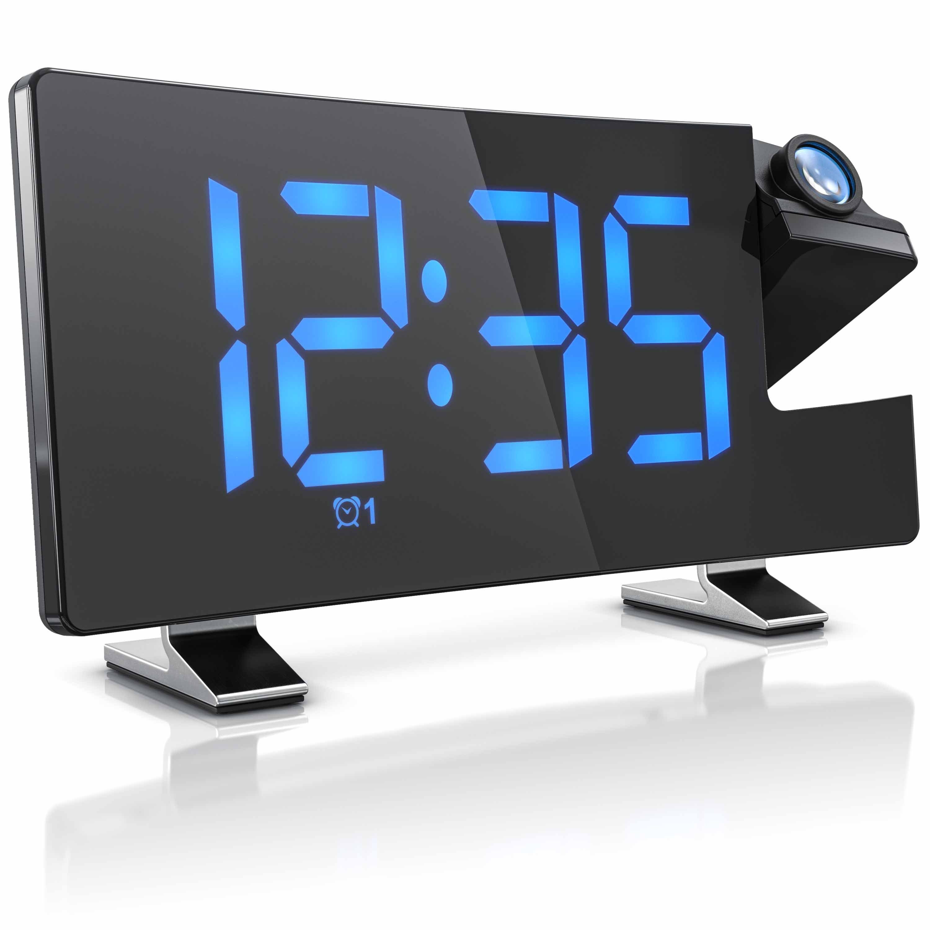 Projektionswecker FM Radiowecker, Projektionswecker, 2 Alarme, 3 Helligkeiten