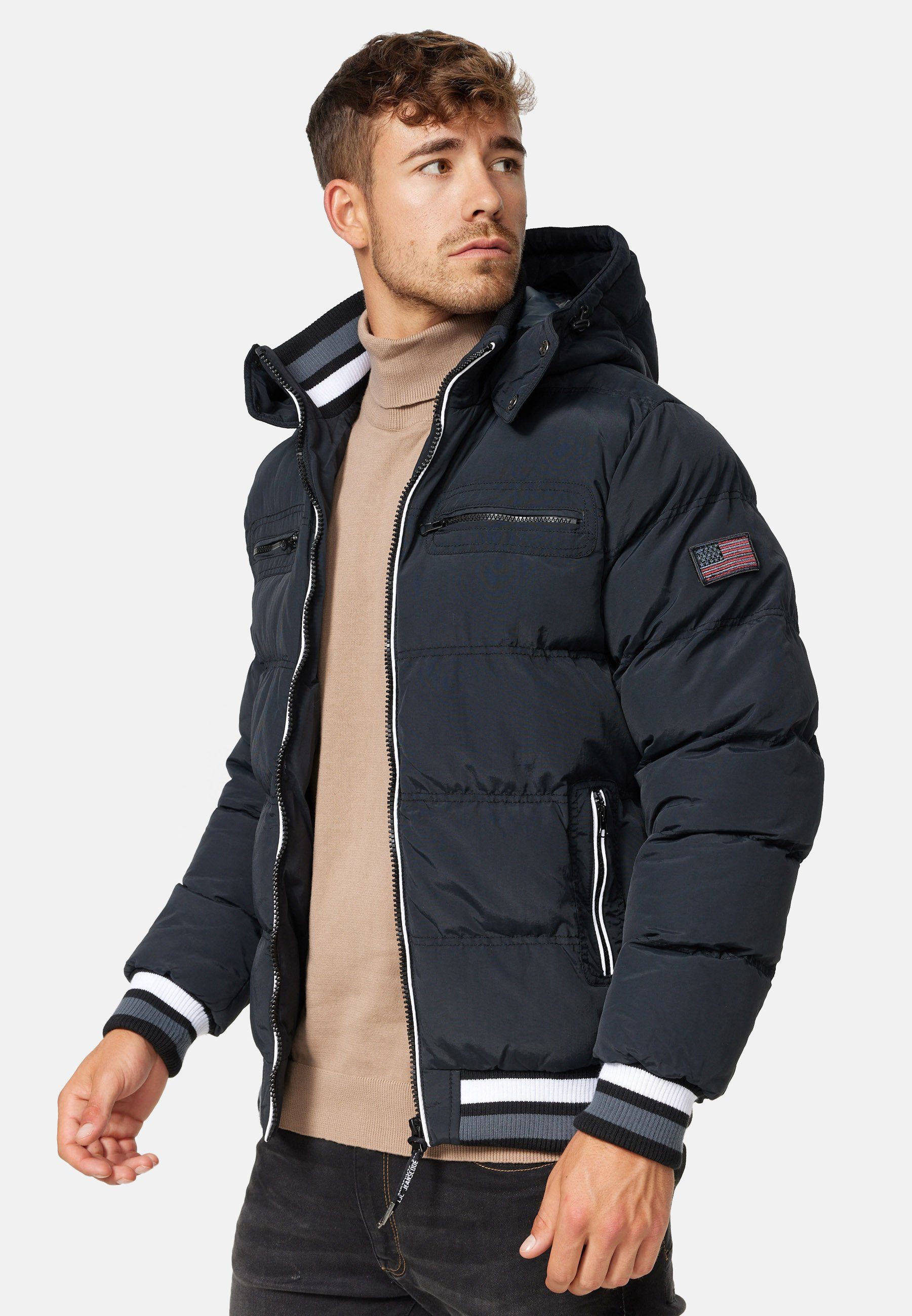 Indicode Steppjacke Marlon Schwarz