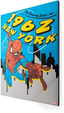 MARVEL Leinwandbild Leinwandbild Spiderman New York 50x70xm, (Packung, 1 St)