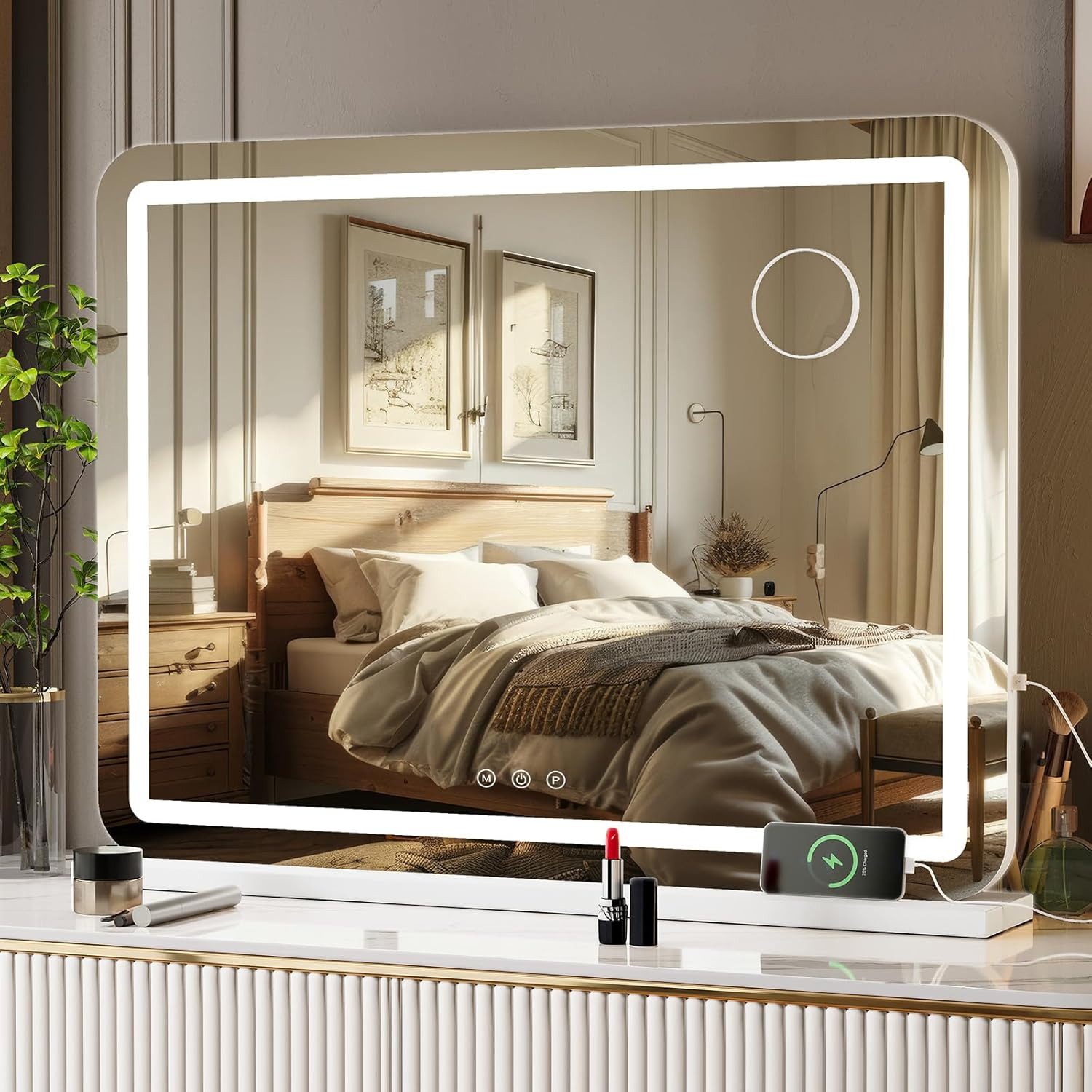 TLGREEN Schminkspiegel Großer Hollywood Spiegel mit USB und Typ-C (80 X 60c günstig online kaufen