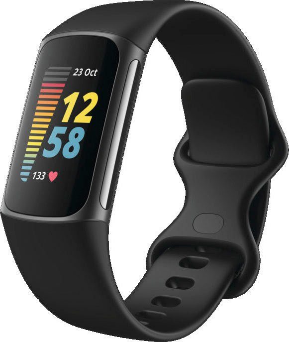 6 Smartwatch Fitbit schwarz Monate schwarz (FitbitOS5), Google by | inkl. Charge 5 Premium fitbit