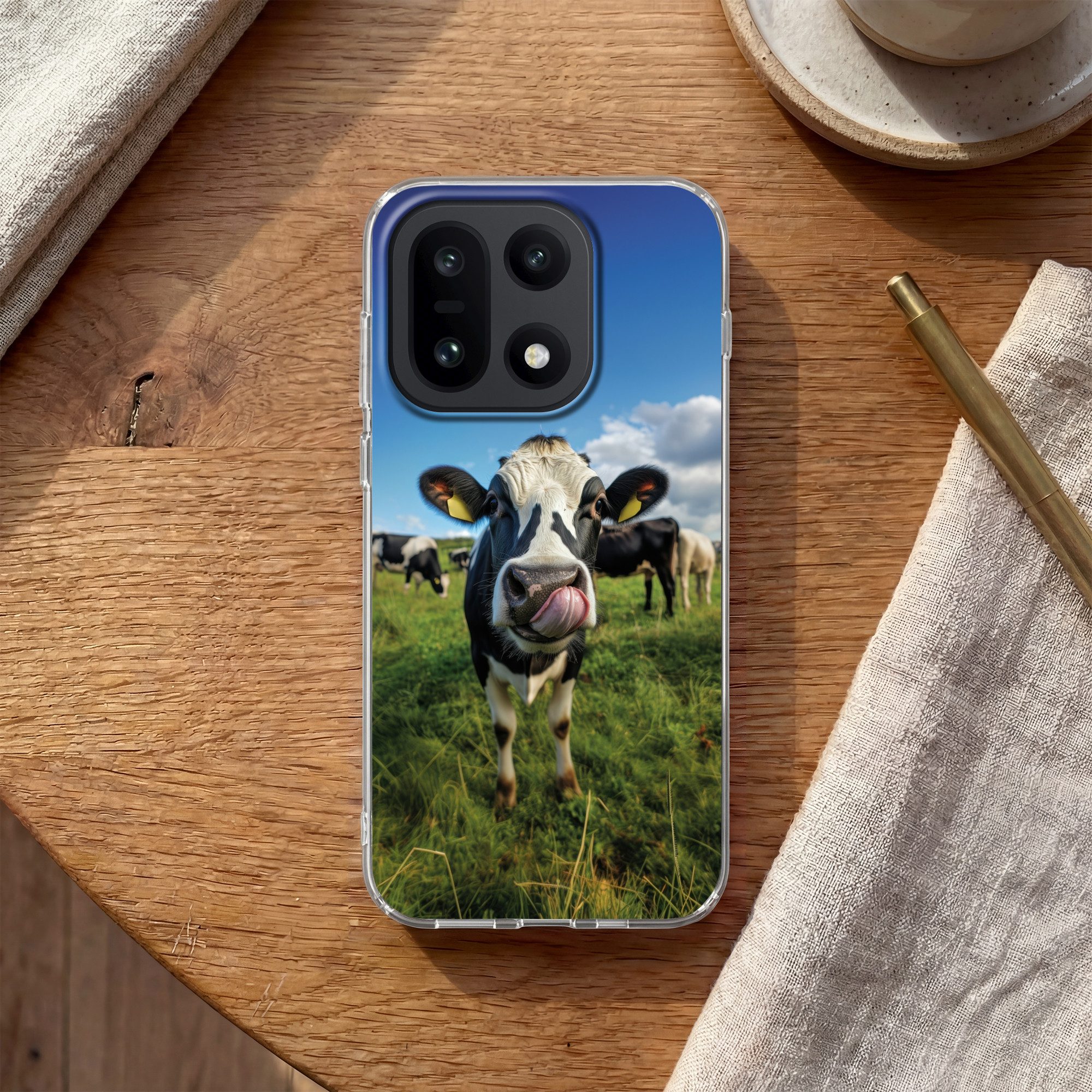MuchoWow Handyhülle für OnePlus 15 Kuh - Zunge - Wiese, Phone Case, Silikon, Schutzhülle Dünn