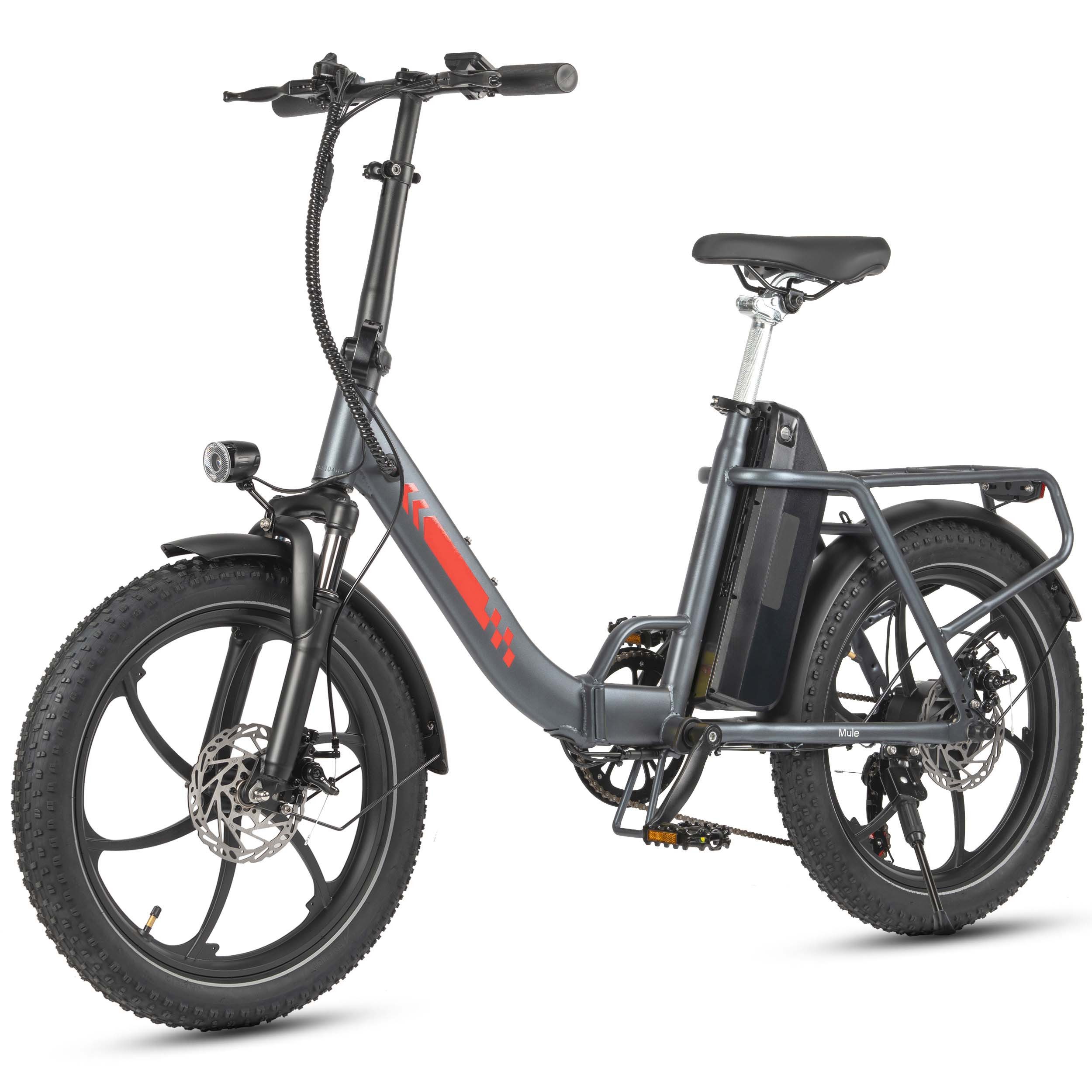 Vankel E-Bike Cityrad Mule Faltbares E-Fahrrad 960WH Pedelec, 48V 20AH 120 km Reichweite, Kettenschaltung, Heckmotor, 960 Wh, Cityrad 7 Gang Shimano,Scheibenbremsen, Kettenschaltung