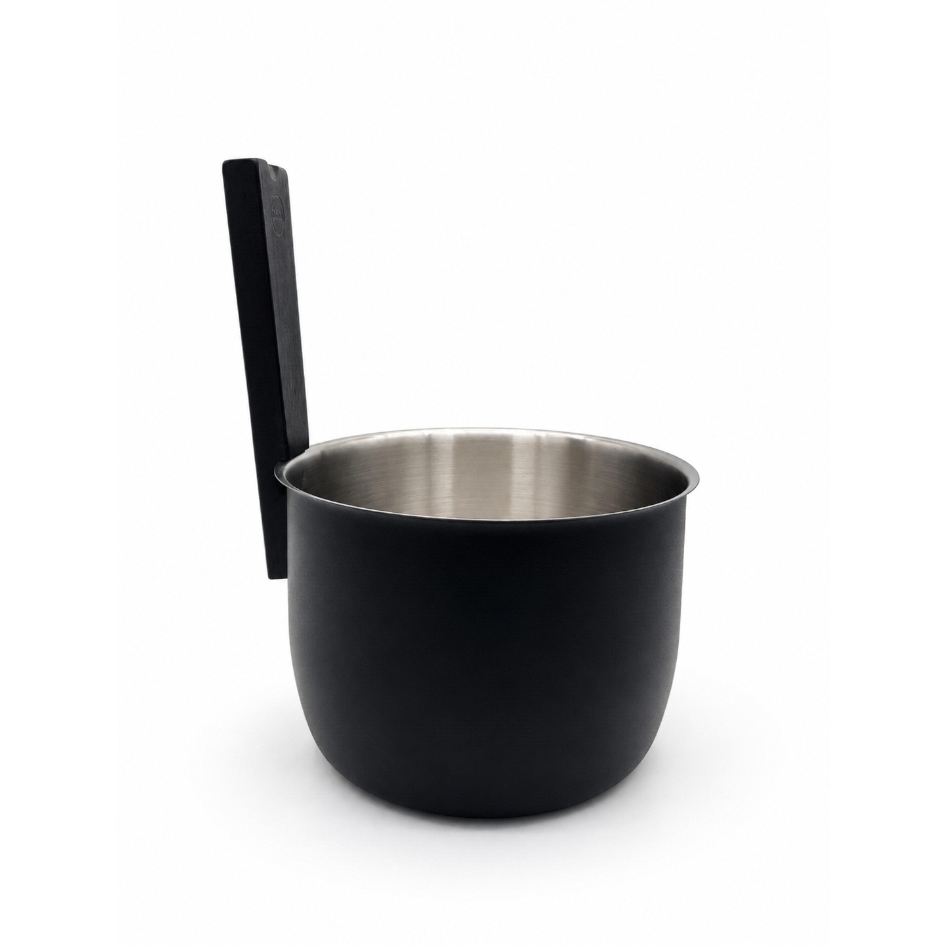 HAF Aufgusskübel Saunakübel Edelstahl Schwarz 5 Liter mit Buchenholzgriff Aufgusskübel, (Mit Griff aus Buchenholz, 1St., Schöpfeimer für den Aufguss), Hochwertiges Sauna-Zubehör