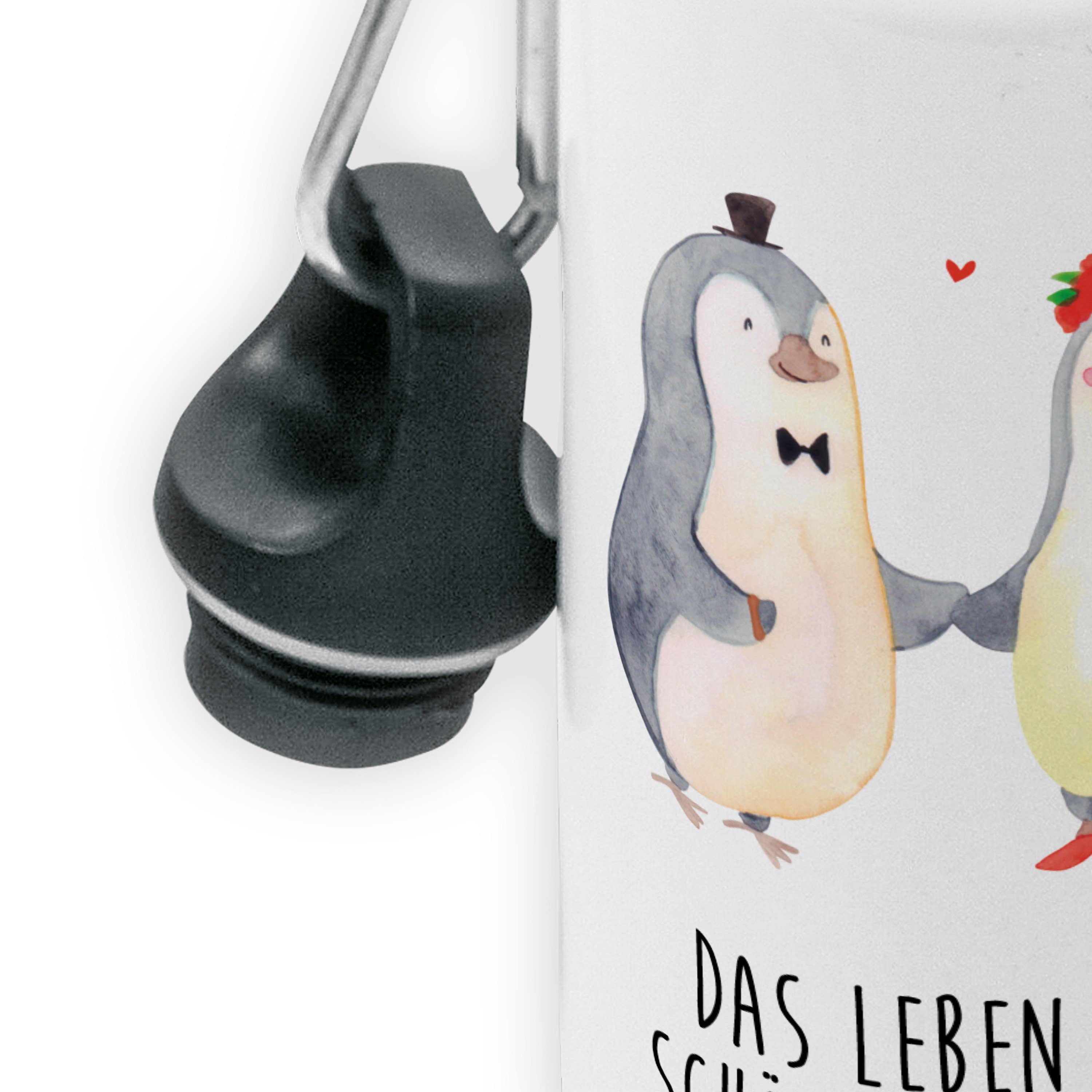 Geschenk, - Mrs. Mr. Heirat Kindertrinkflasche, Panda - Weiß & Pinguin Kinderflasche Trinkflasche