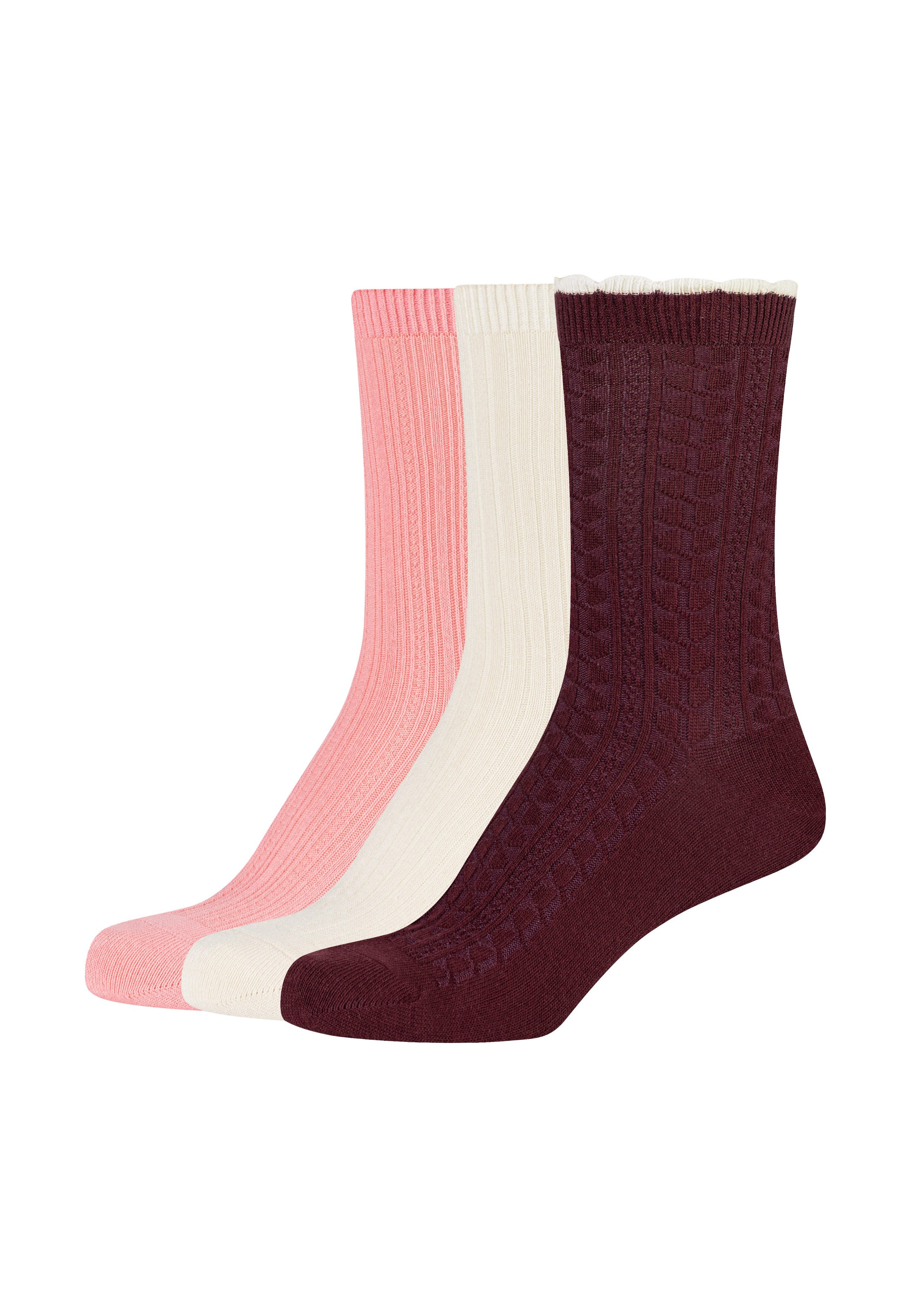 Camano Socken (3 Paar) mit weichem Rippbund