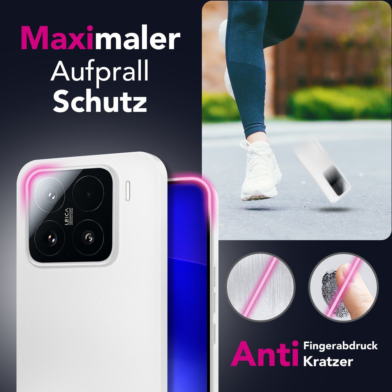 Nalia Smartphone-Hülle Xiaomi 15 16,2 cm (6,36 Zoll), Extrem Dünn 0,3mm / Mattiert / Anti-Schlieren / Rutschfest / Wireless