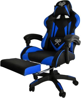 MALATEC Gaming Chair MALATEC Gaming Stuhl Bürostuhl Schreibtischstuhl mit Fußstützen Kissen Ergonomisch Ergnomisch für Gamer