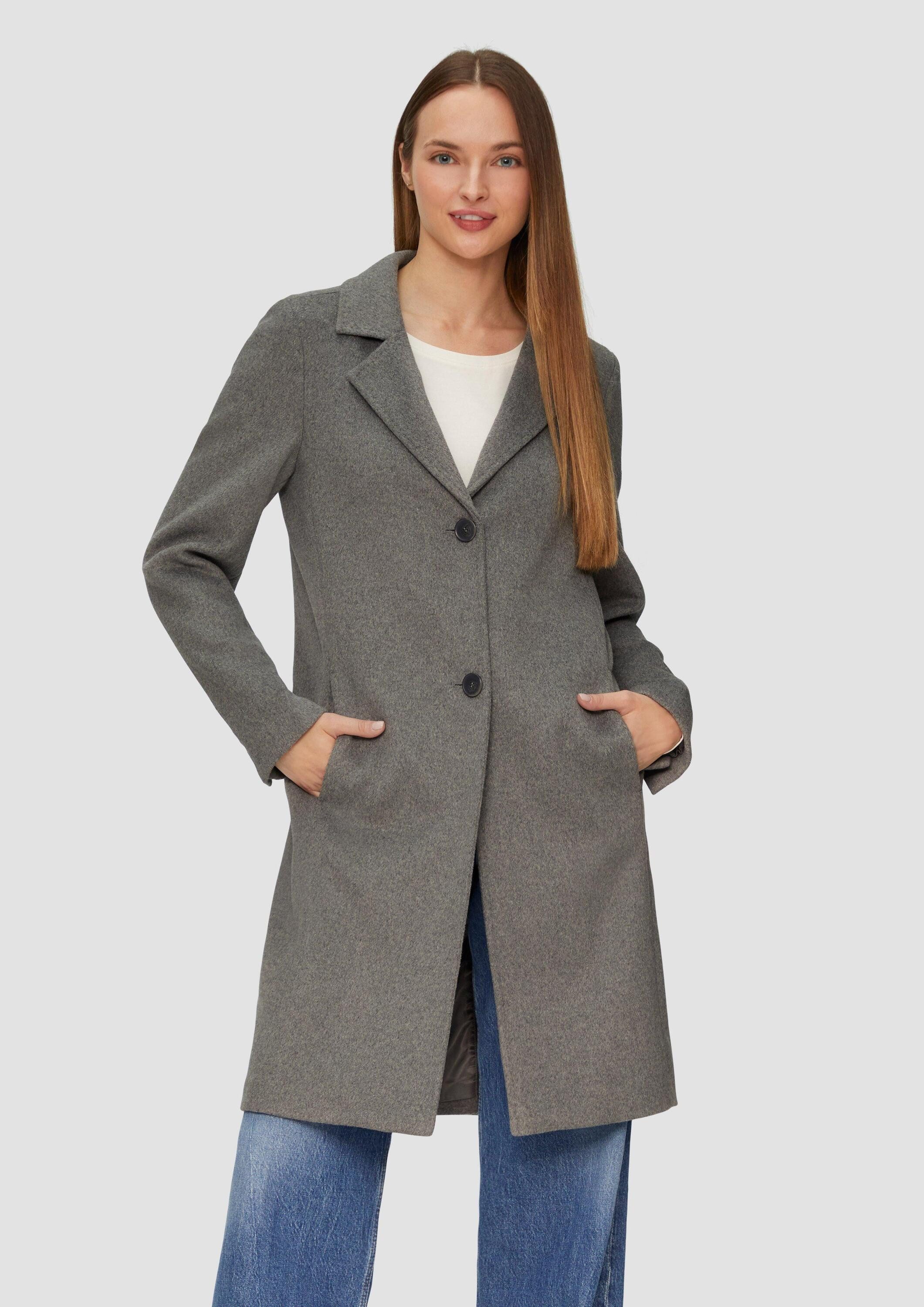 s.Oliver Funktionsmantel Outdoor-Mantel Weicher Wollmantel mit Reverskragen günstig online kaufen