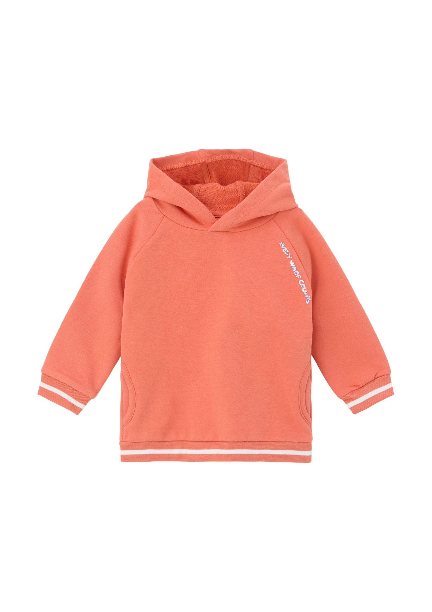 orange mit Kapuzensweatshirt Rückenprint Streifen-Detail s.Oliver Sweatshirt