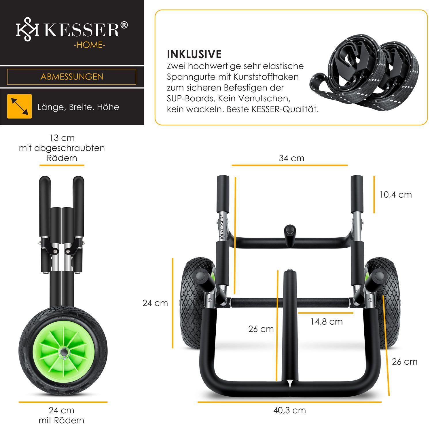 KESSER SUP Transport Trolley, Surfboard Transport Trolley for SUP Boards (Stand Up)