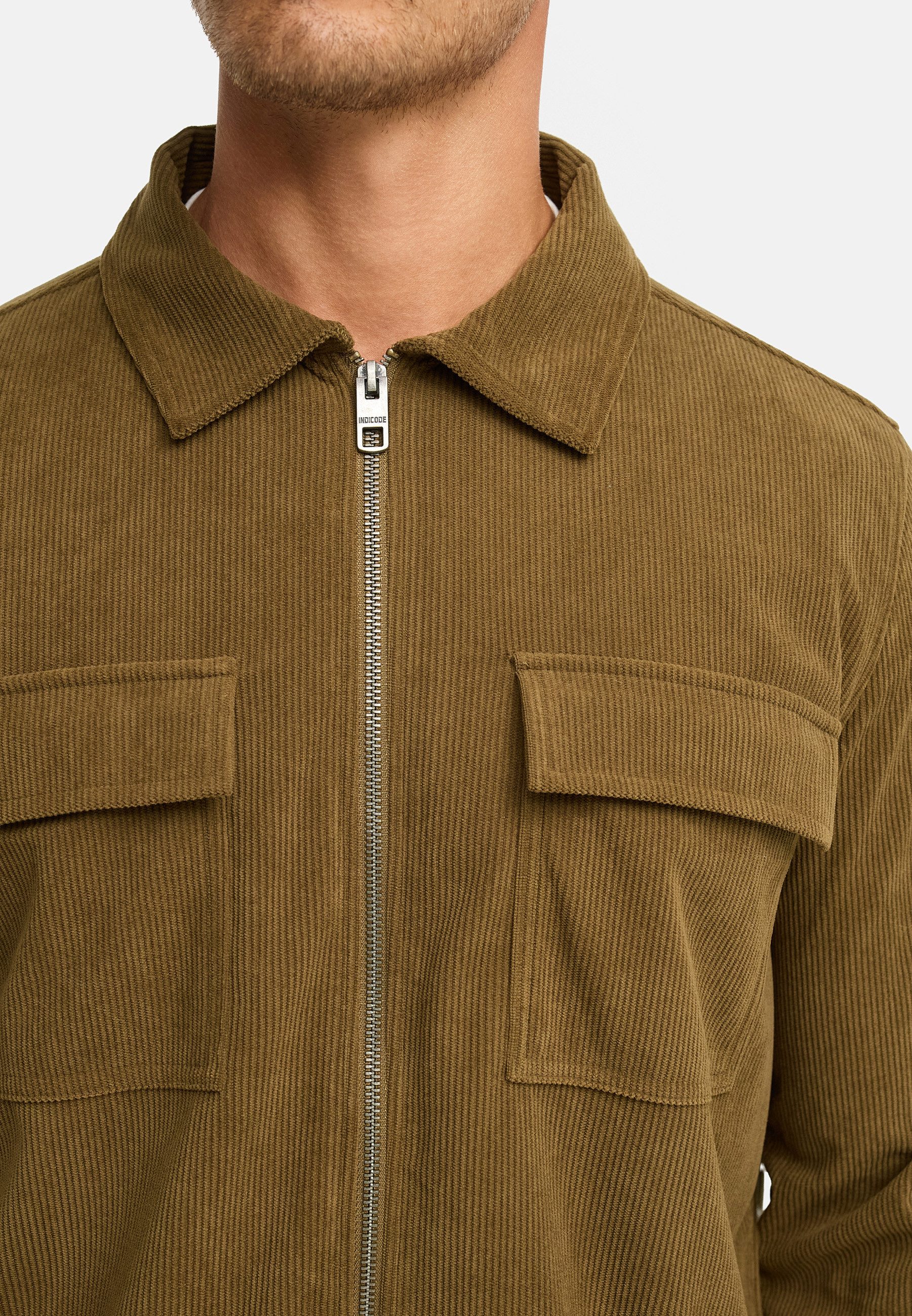 INDICODE Langarmhemd Herren INNemoto Zip Herrenhemd Langarm Leichtes Zip-Hemd mit Brusttaschen – Bild 4 von 5