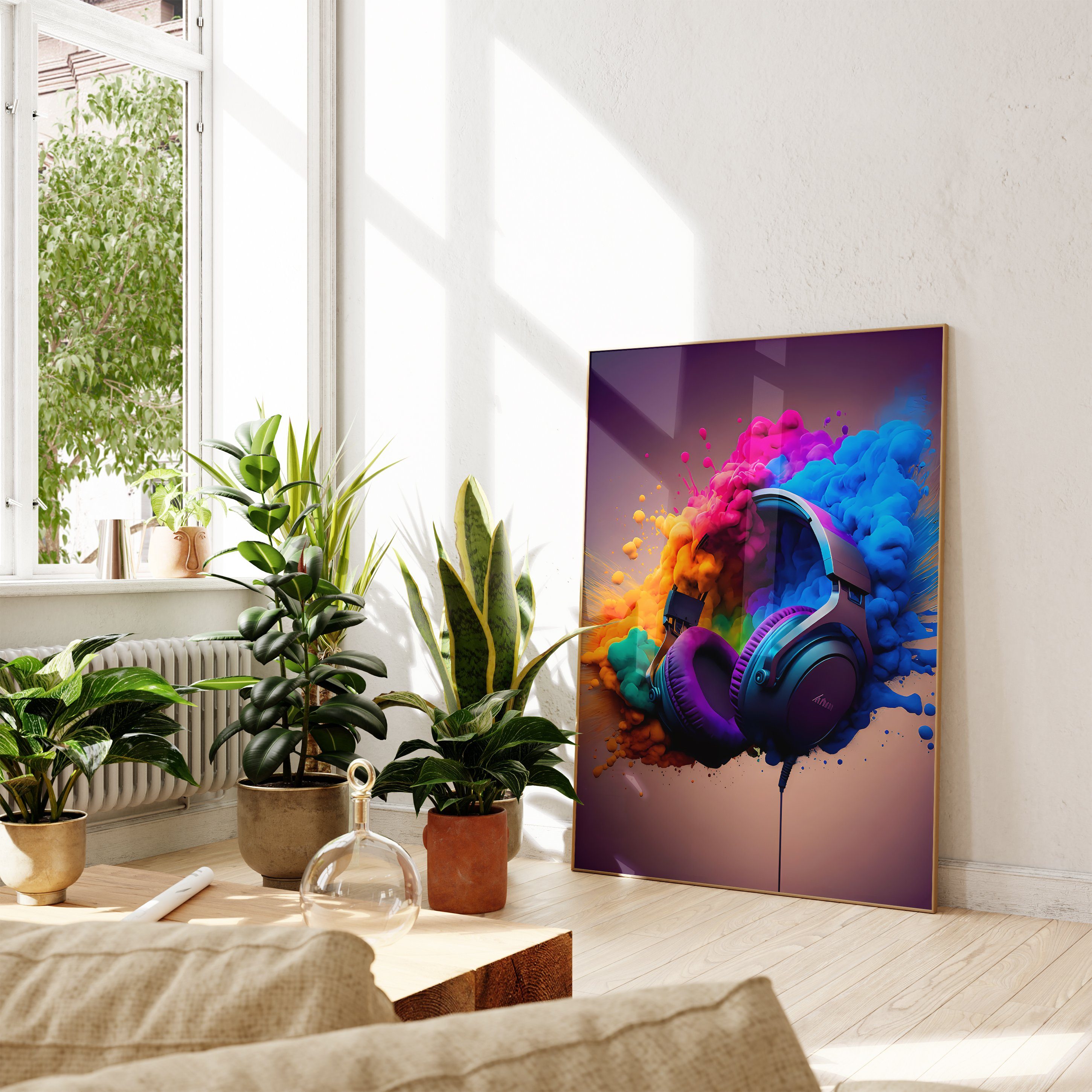 JUSTGOODMOOD Poster Premium ® Gamer Kopfhörer · Multifarben · ohne Rahmen – Bild 4 von 5