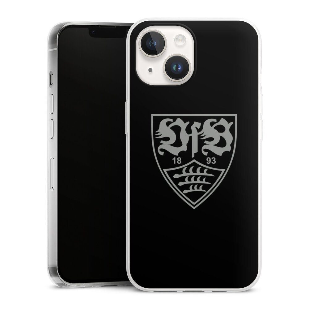 DeinDesign Handyhülle Offizielles Lizenzprodukt VfB Stuttgart VfB Stuttgart schwarz, Apple iPhone 15 Slim Case Silikon Hülle Ultra Dünn Schutzhülle