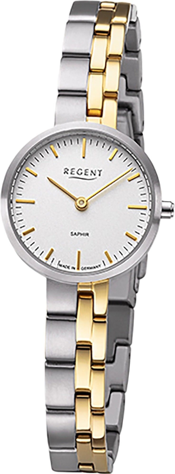 Regent Quarzuhr Regent Damen Armbanduhr Analoganzeige, (Analoguhr), Damen Armbanduhr rund, klein (ca. 26mm), Titanbandarmband