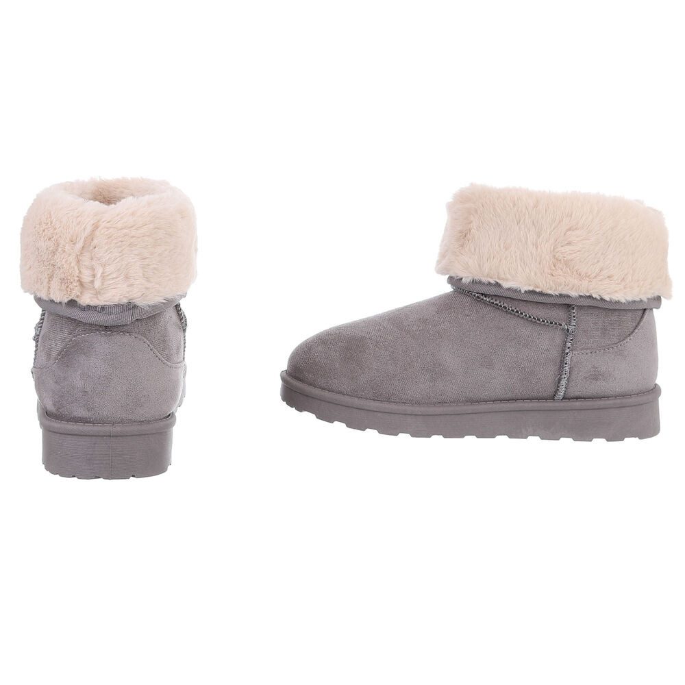 Ital-Design Damen Snowboots Freizeit Snowboots (88460398) Flach Flache Stiefeletten in Grau