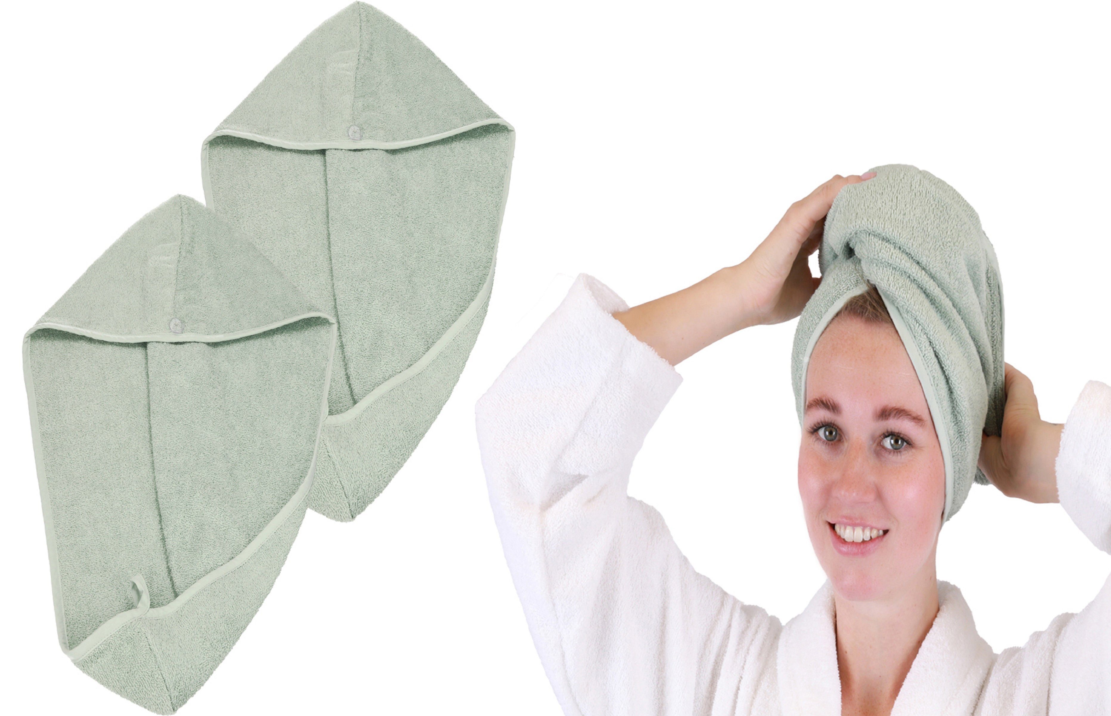 DLPRK 3er Set Mikrofaser Haarhandtücher Mit Schleife – Schnelltrocknend, 60x40 Cm, In Braun, Rosa, Lila