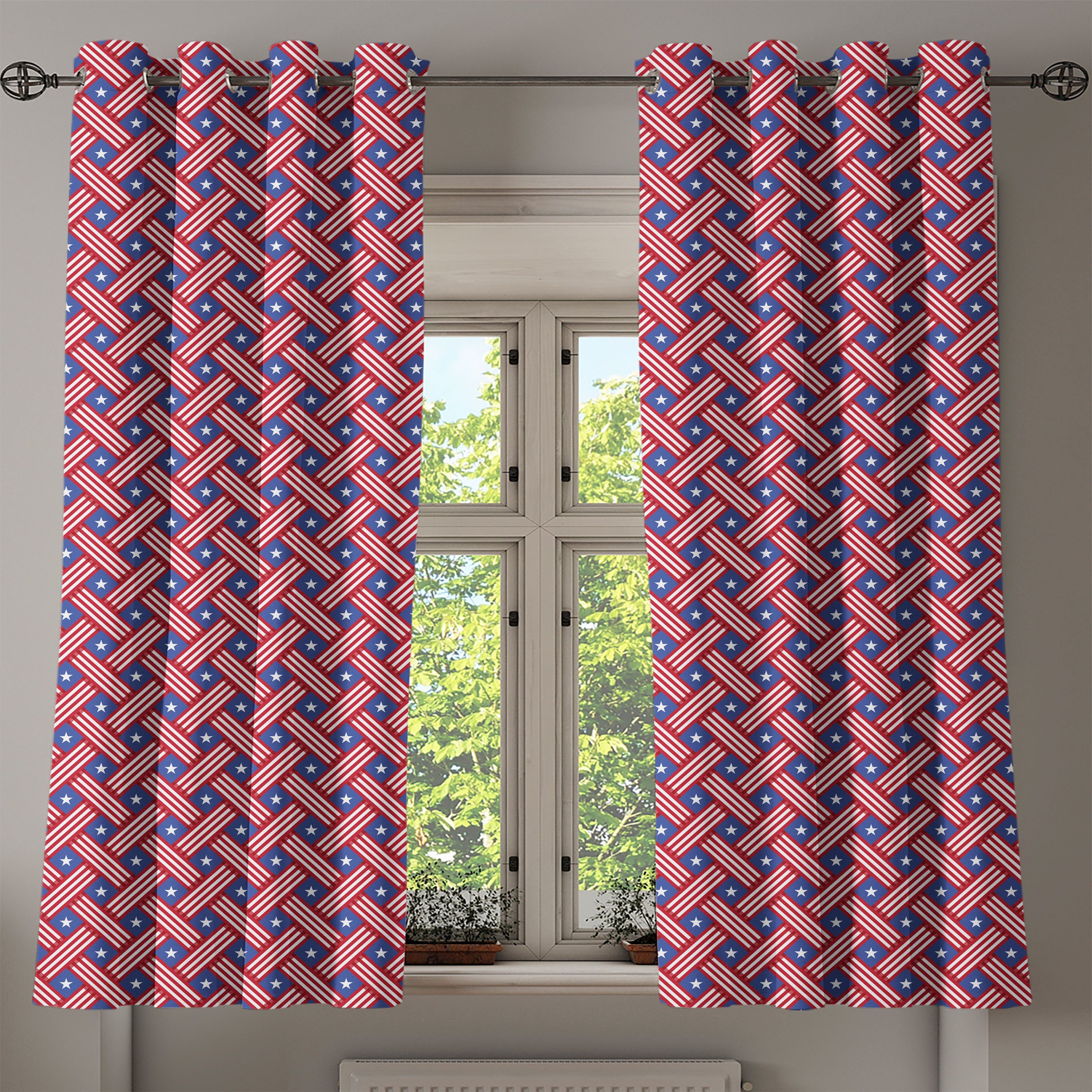 Schlafzimmer für 4. Diagonal Wohnzimmer, Dekorative Gardine Stripes 2-Panel-Fenstervorhänge Juli Abakuhaus, Sterne