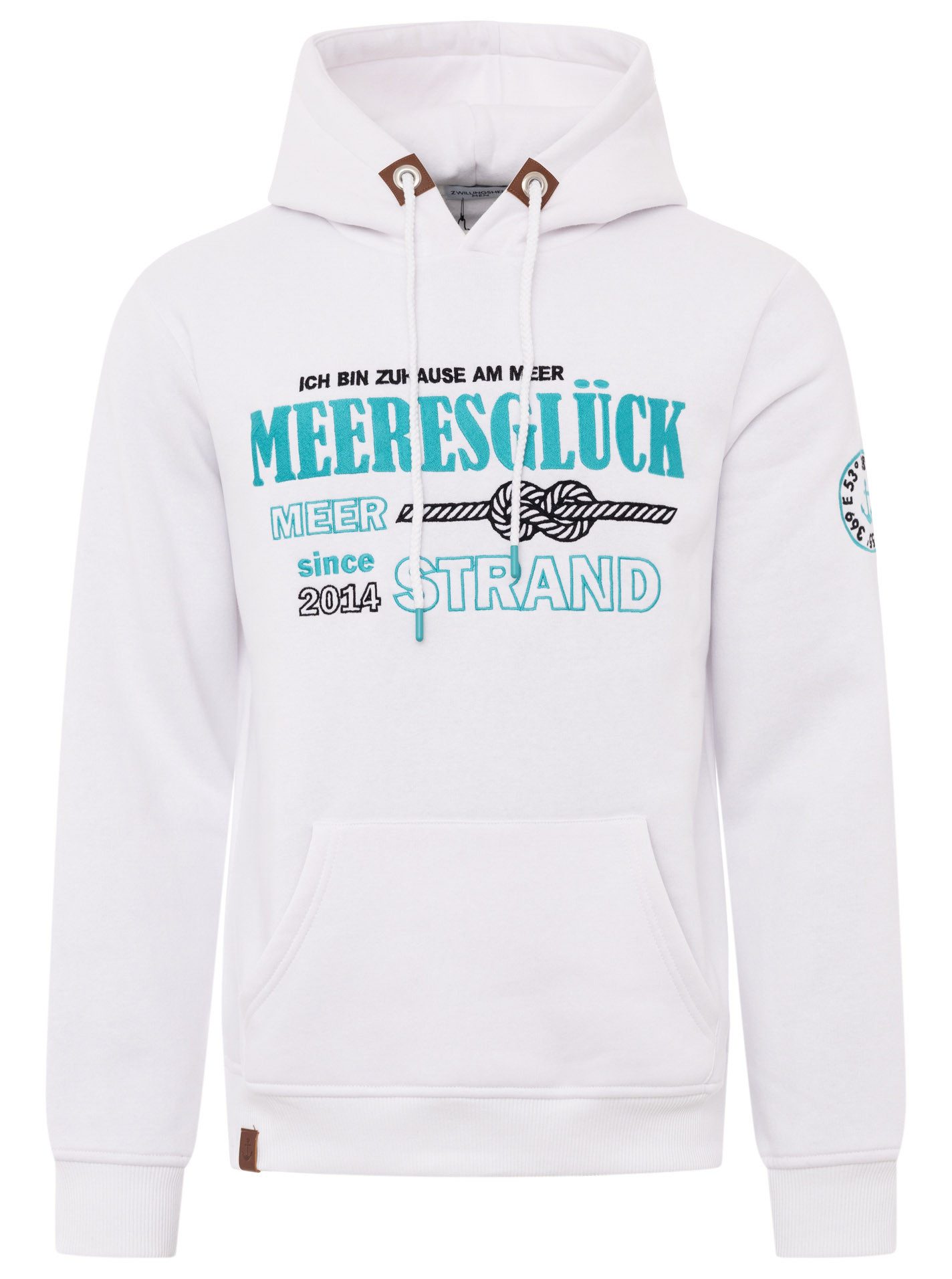 Zwillingsherz Hoodie "Meeresglück" mit gesticktem Detail am Ärmel und Kapuz günstig online kaufen