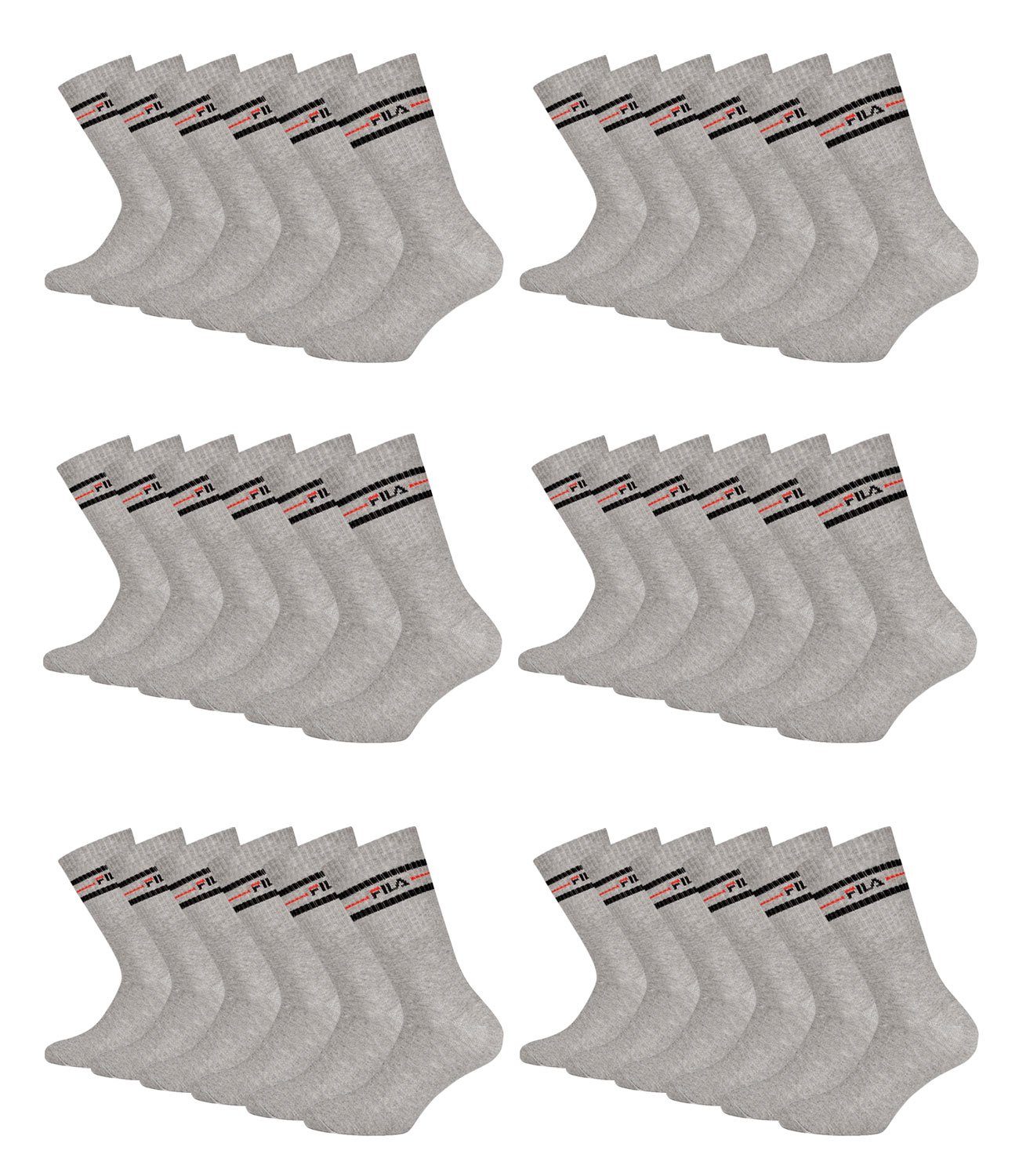 Fila Tennissocken Vintage Sportsocken (18-Paar) 400 Bündchen weichen grey mit