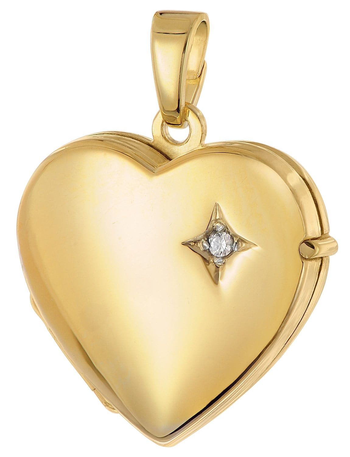 Herzanhänger Medaillon 925 Silber Vergoldet