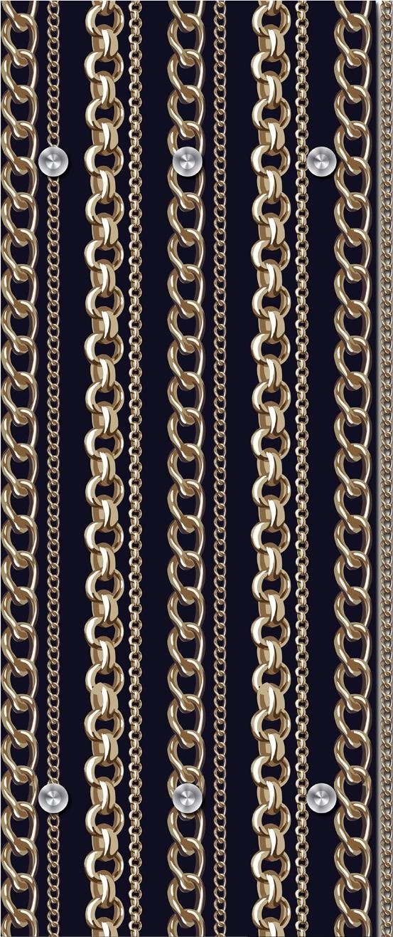 queence Garderobenleiste Ketten, mit 6 Haken, 50 x 120 cm