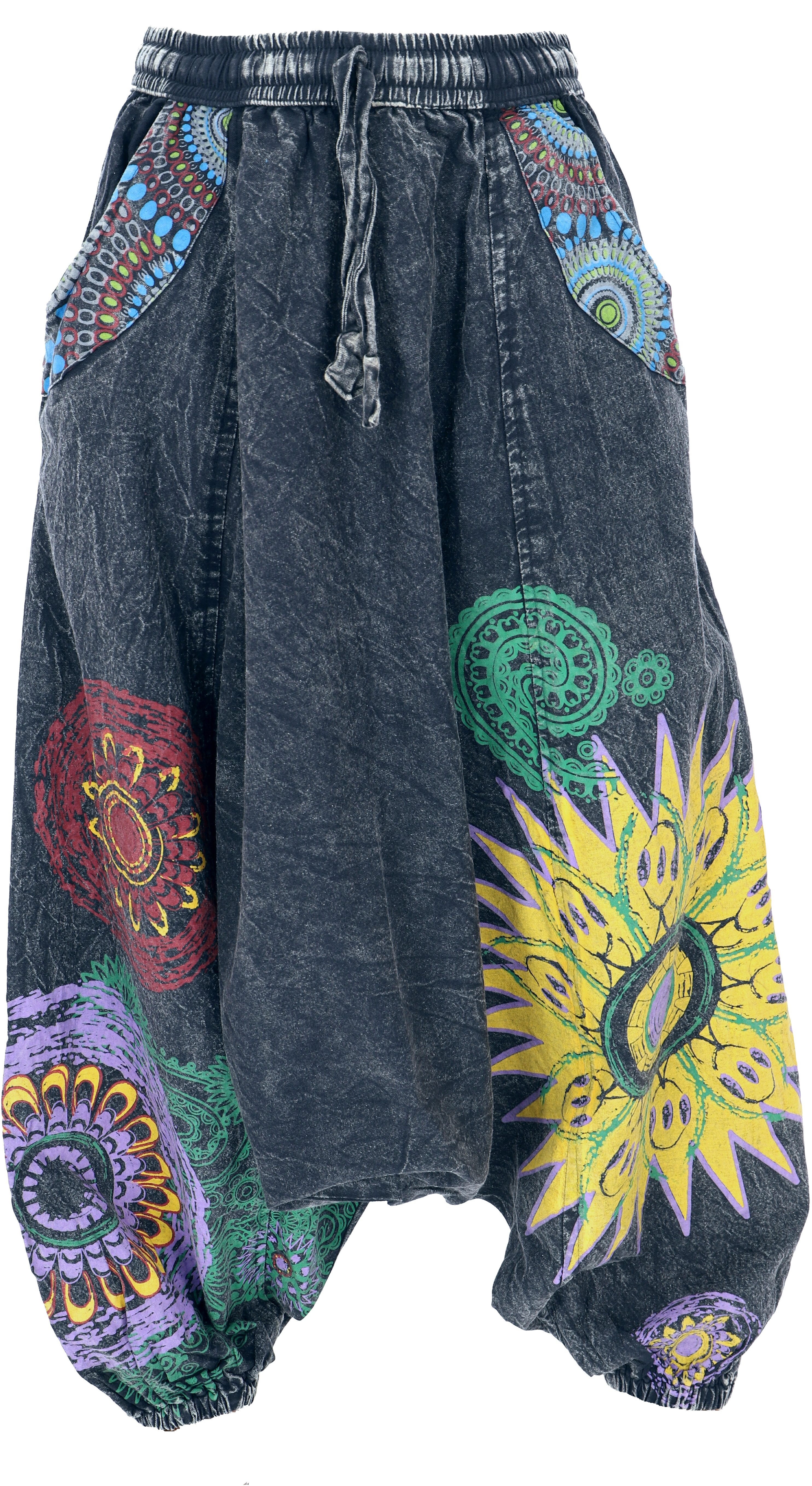 Guru-Shop Relaxhose Haremshose, Stonewash Pluderhose, Pumphose,.. Ethno Style, Hippie, alternative Bekleidung